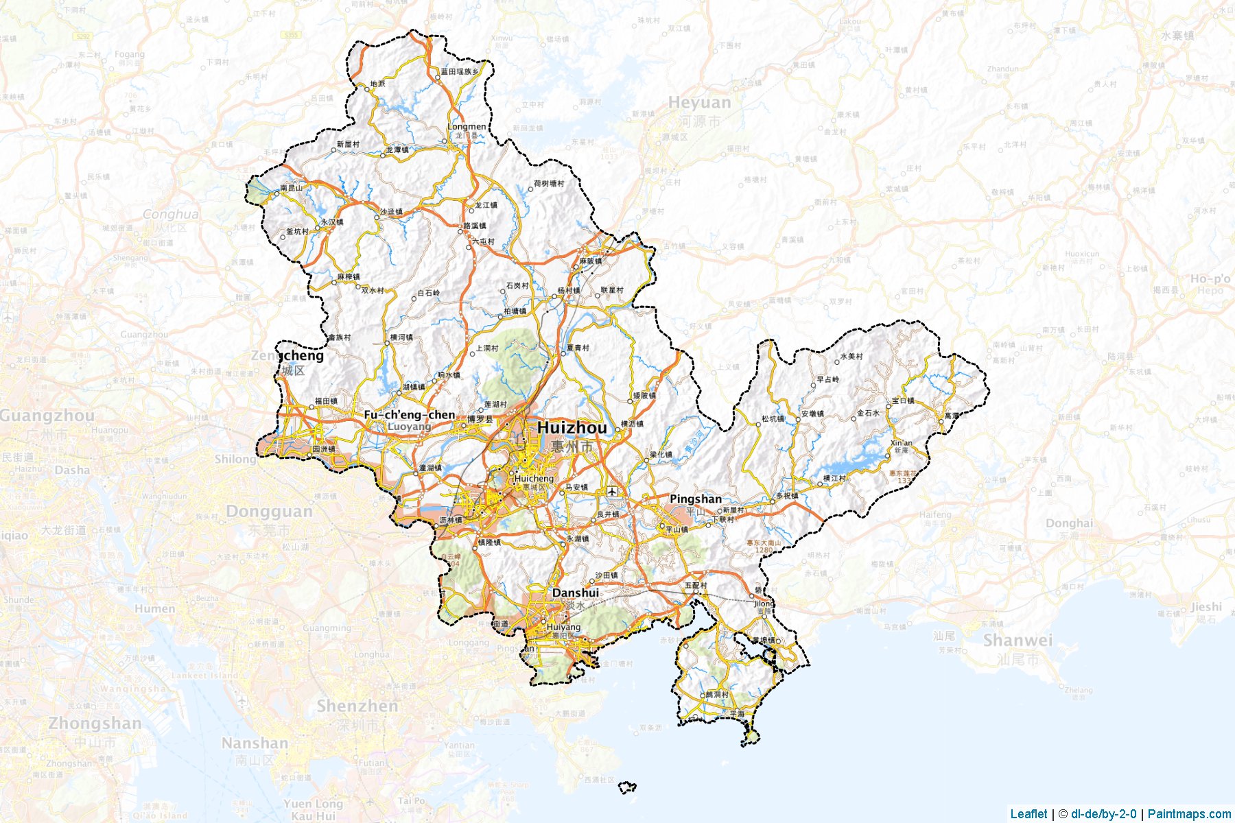 Huizhou (Guangdong) Map Cropping Samples-1