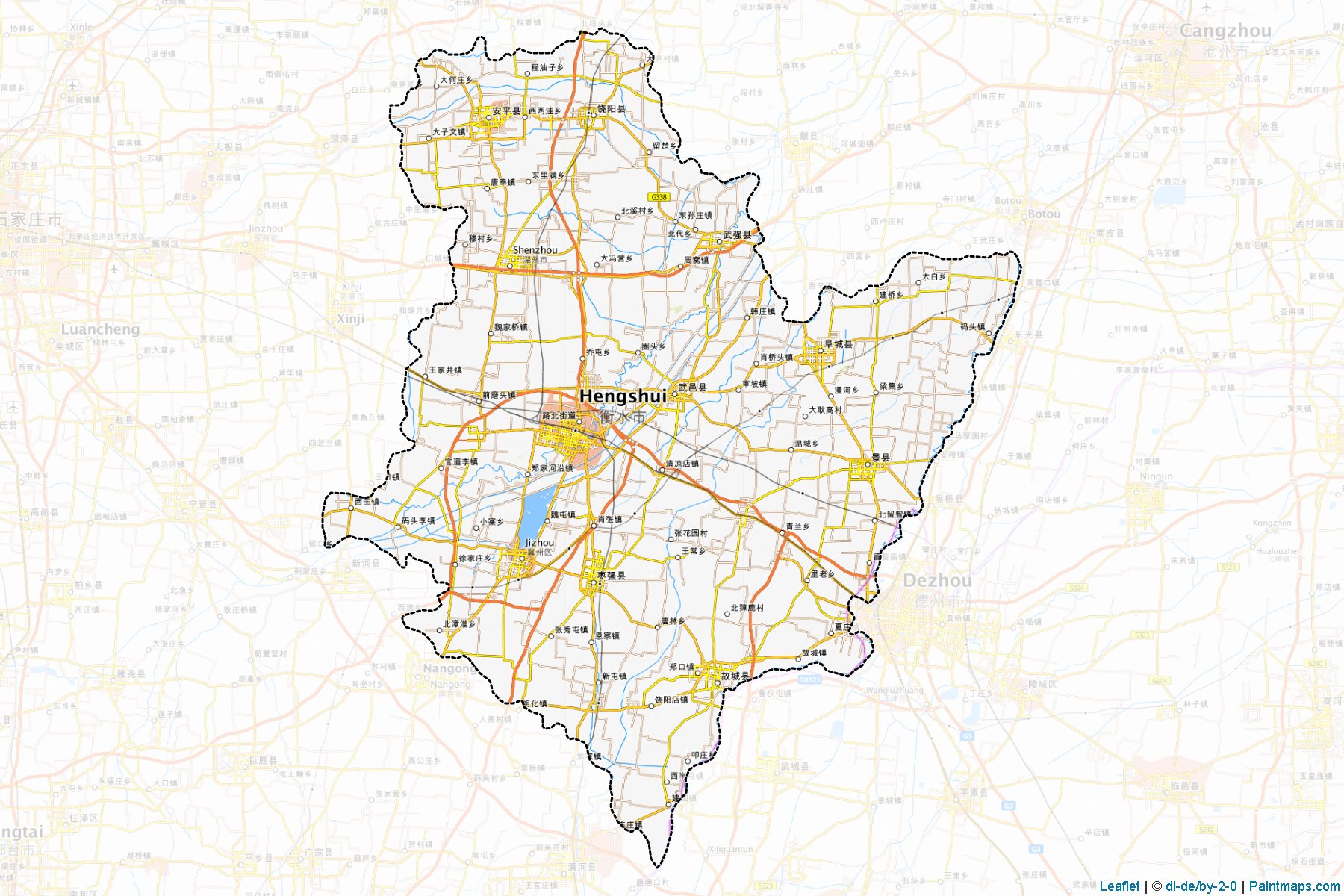 Muestras de recorte de mapas Hengshui (Hebei)-1