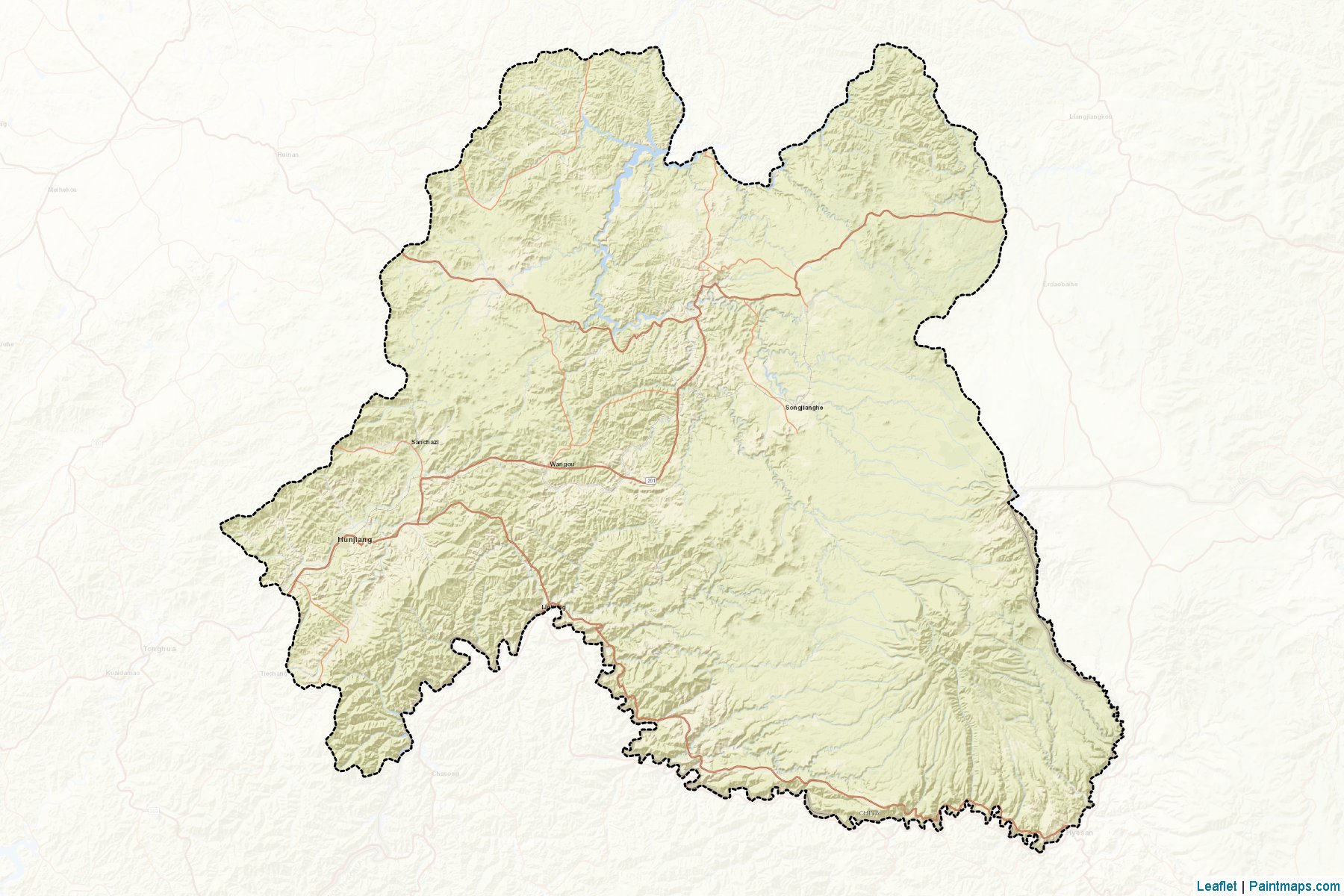 Muestras de recorte de mapas Baishan (Jilin)-2