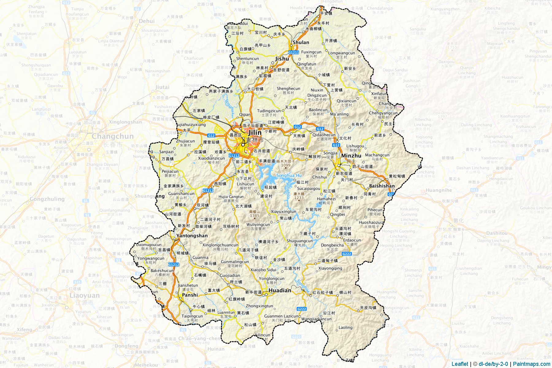 Muestras de recorte de mapas Jilin (Jilin)-1