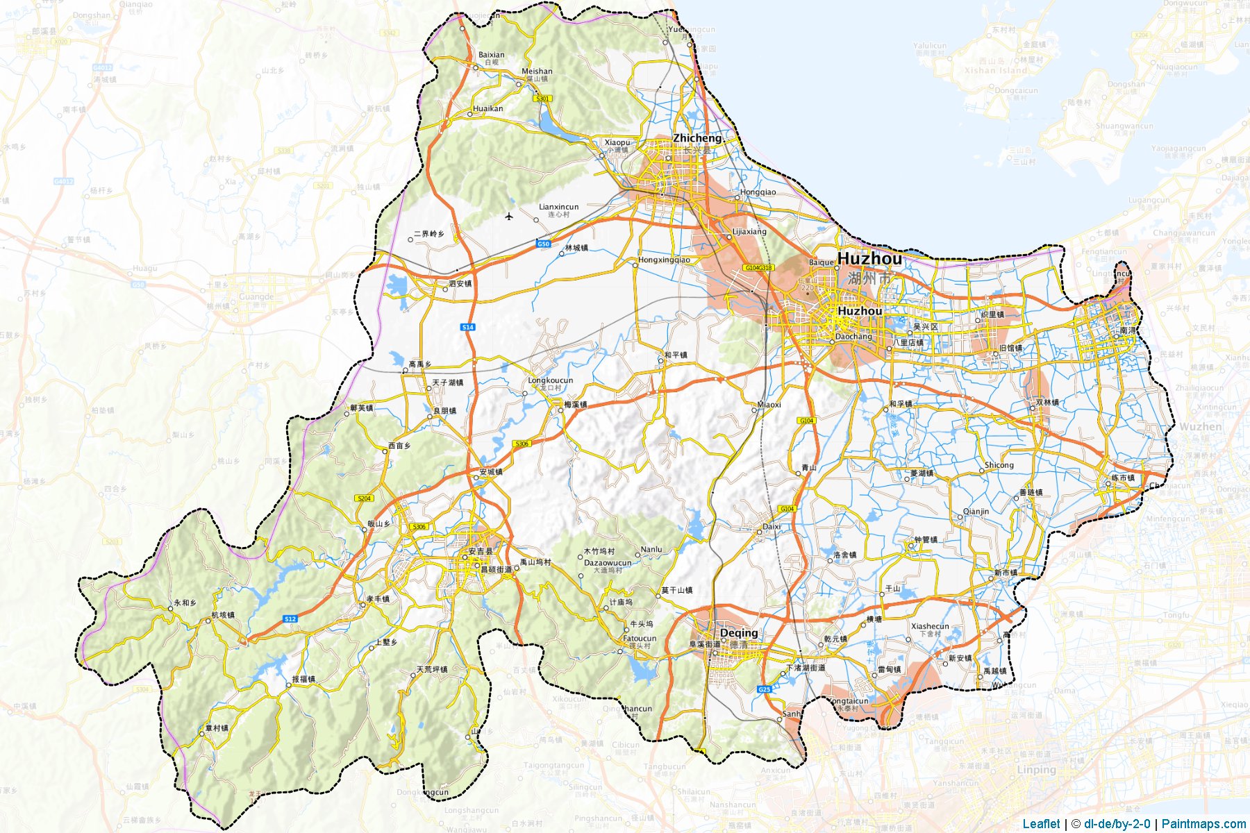 Huzhou (Zhejiang) Haritası Örnekleri-1