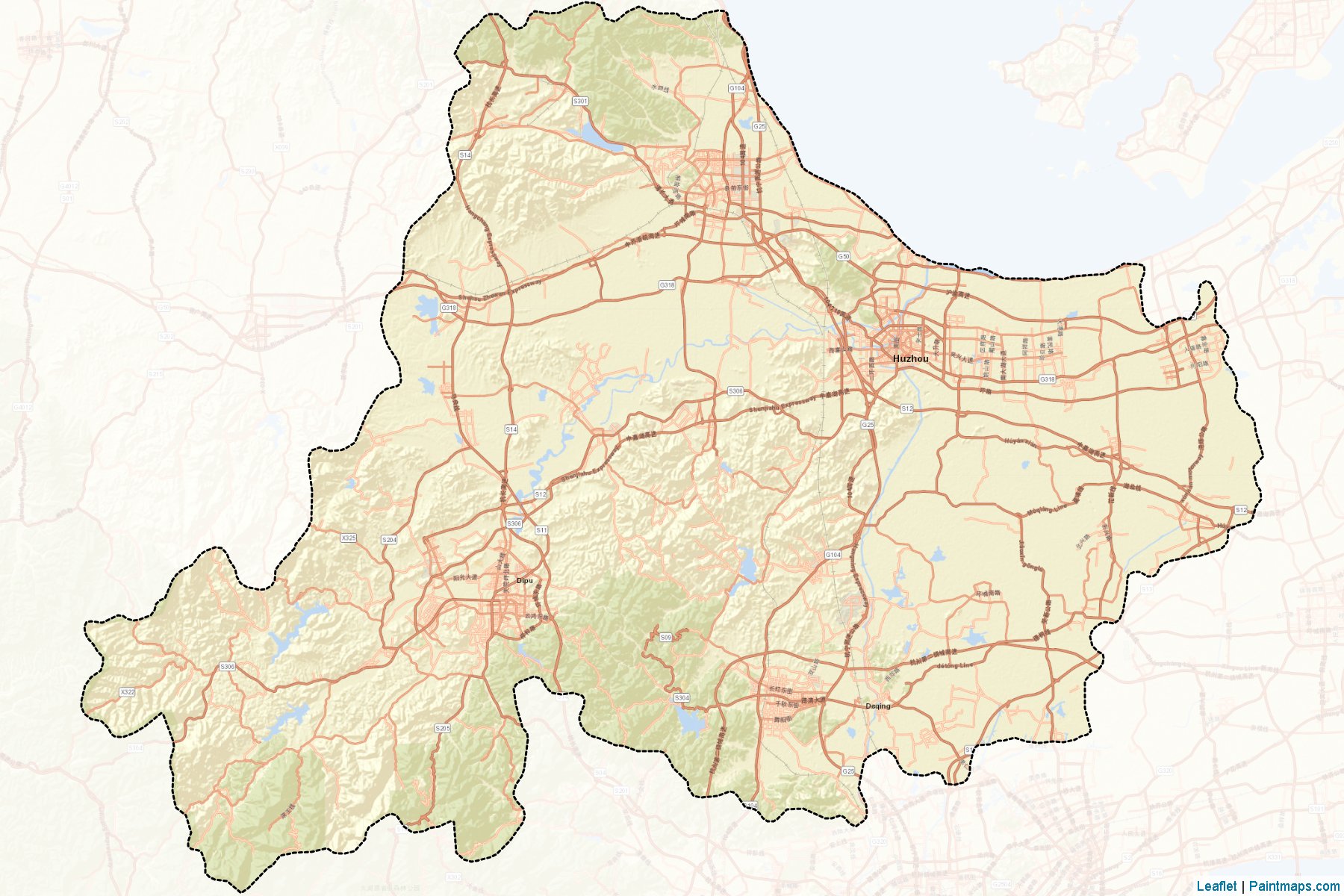 Huzhou (Zhejiang) Map Cropping Samples-2