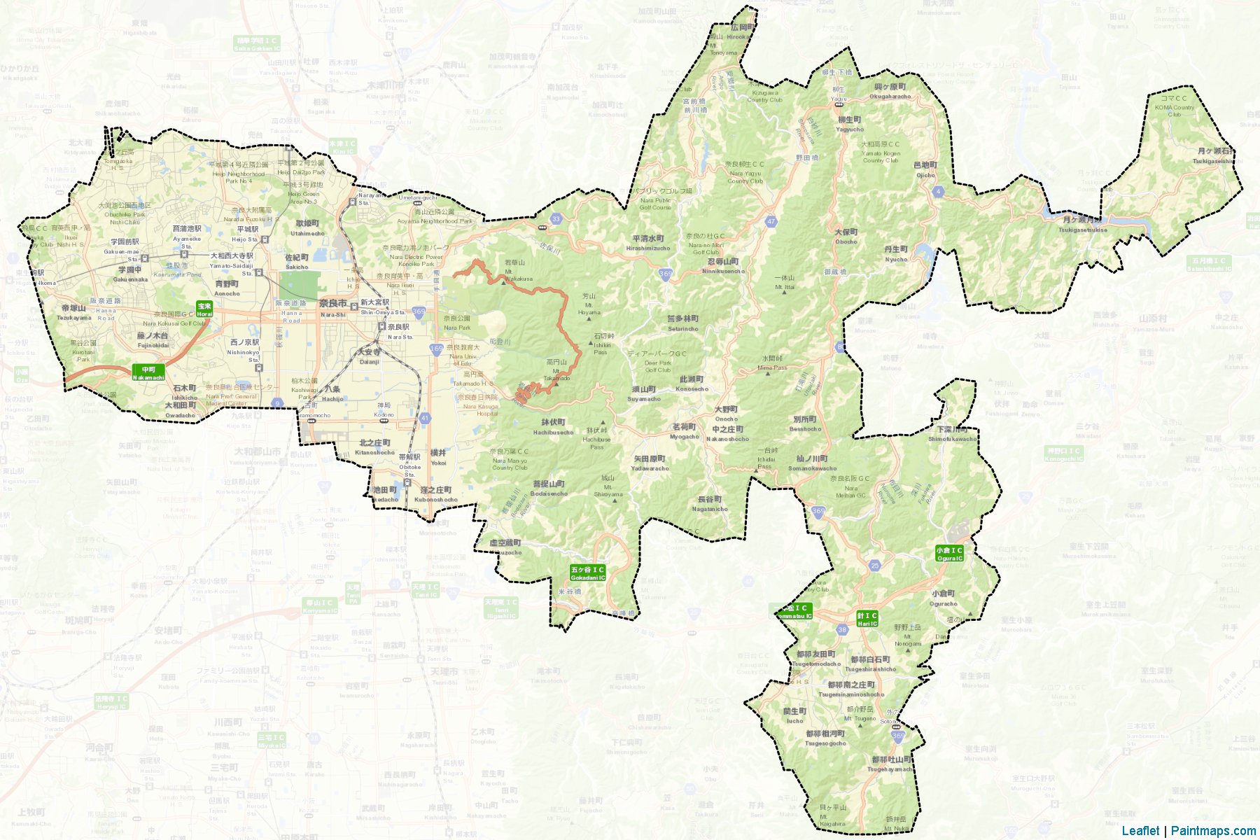 Muestras de recorte de mapas Nara (Nara)-2