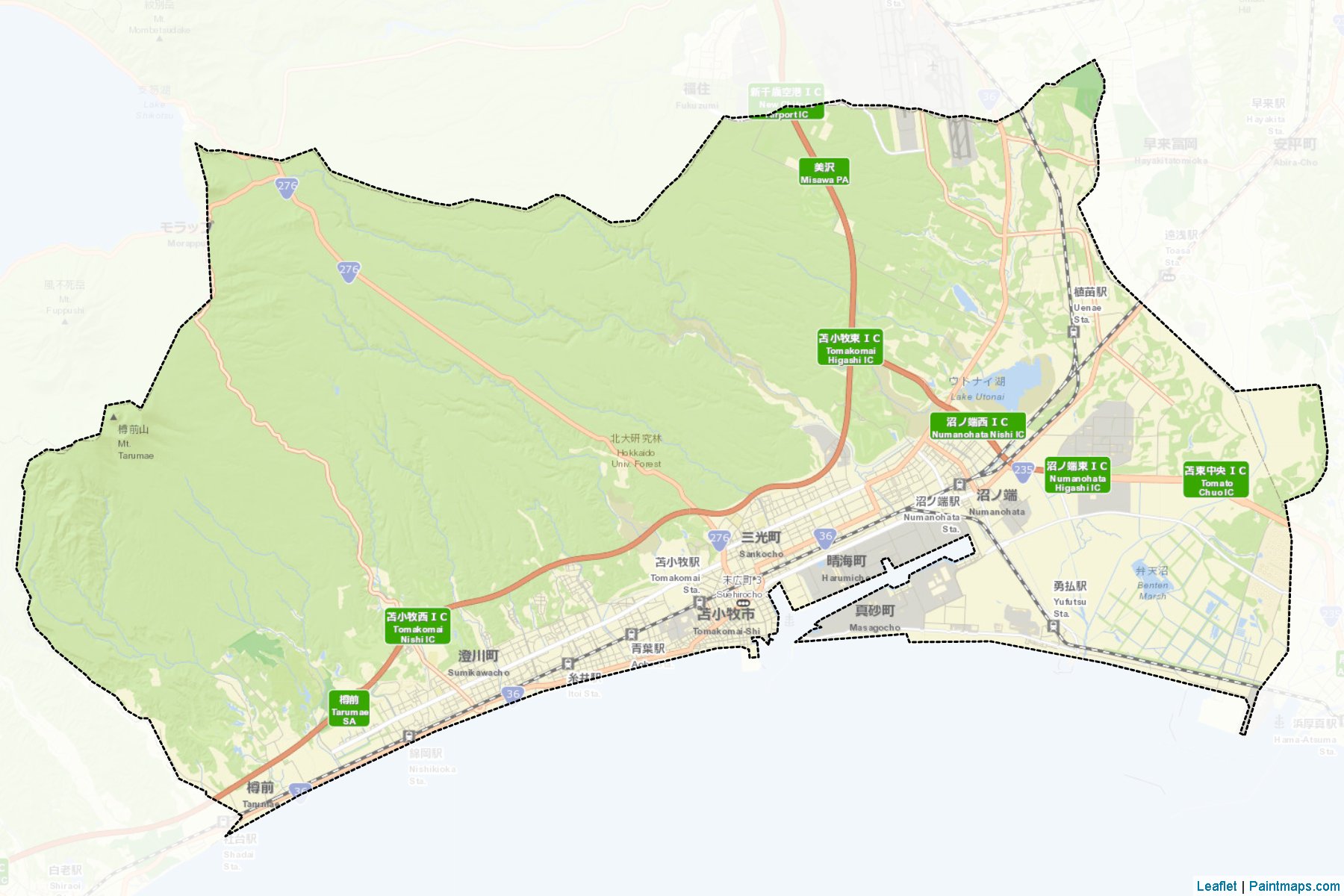 Muestras de recorte de mapas Tomakomai (Hokkaido)-2