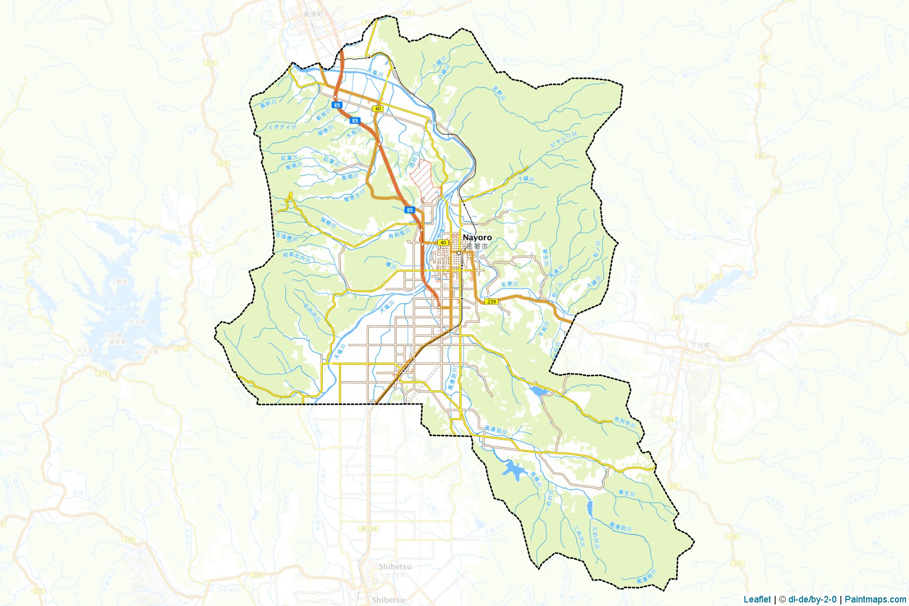 Nayoro (Hokkaido Prefecture) Map Cropping Samples-1