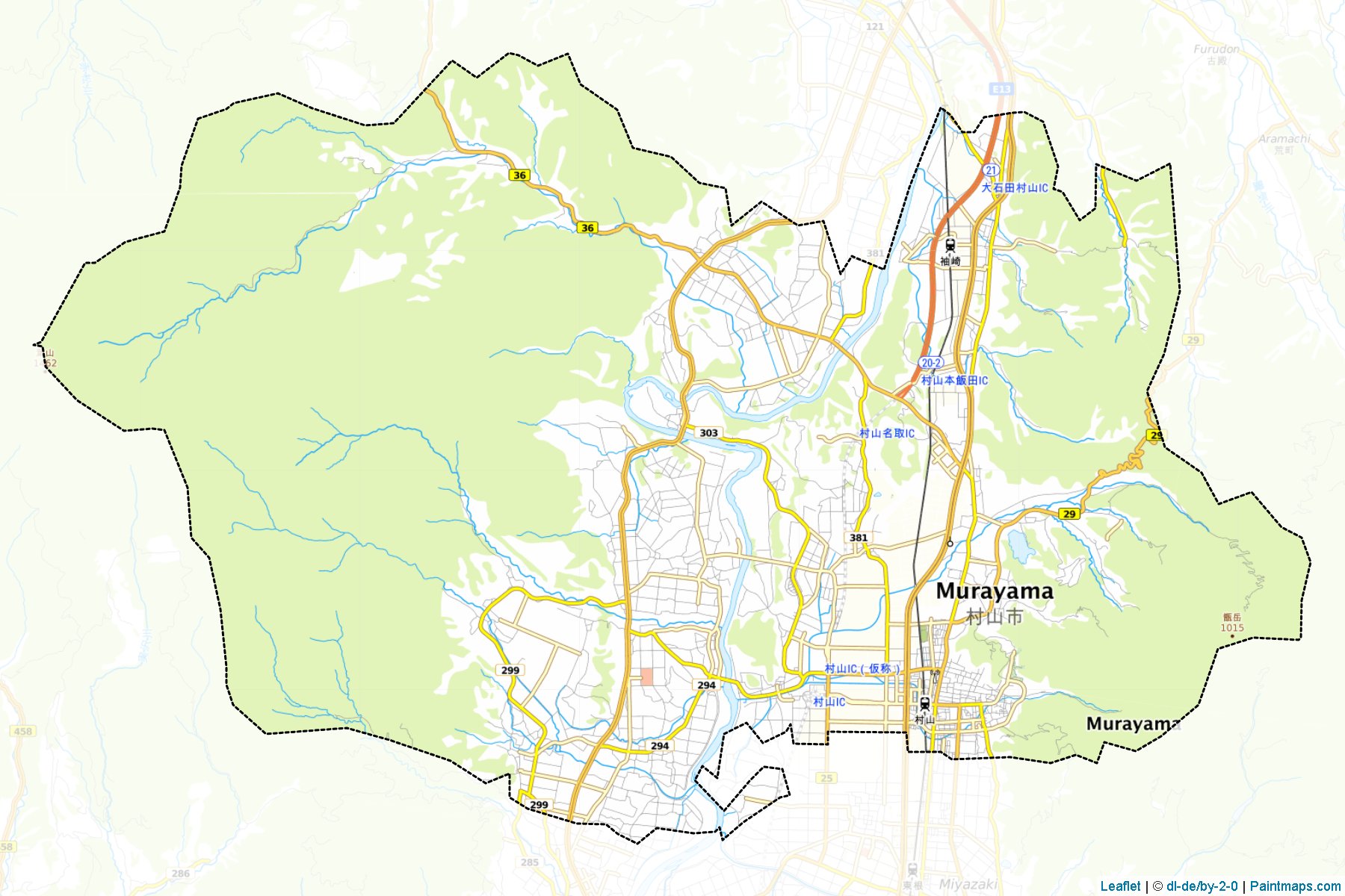 Murayama (Yamagata Prefecture) Map Cropping Samples-1