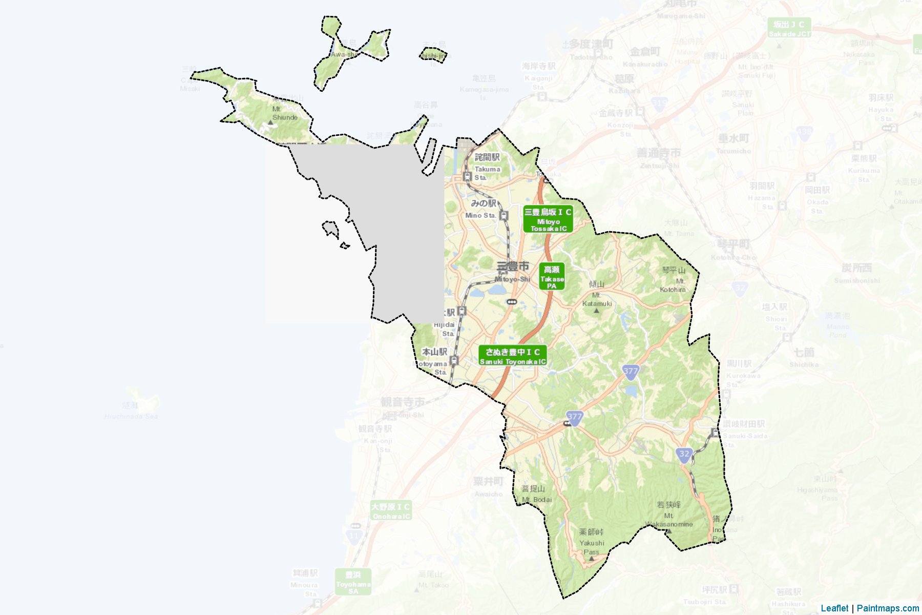 Mitoyo (Kagawa Prefecture) Map Cropping Samples-2