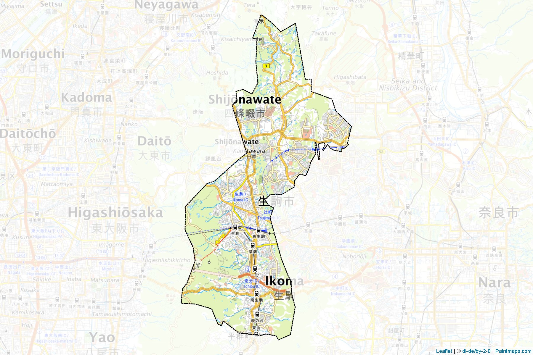 Muestras de recorte de mapas Ikoma (Nara)-1