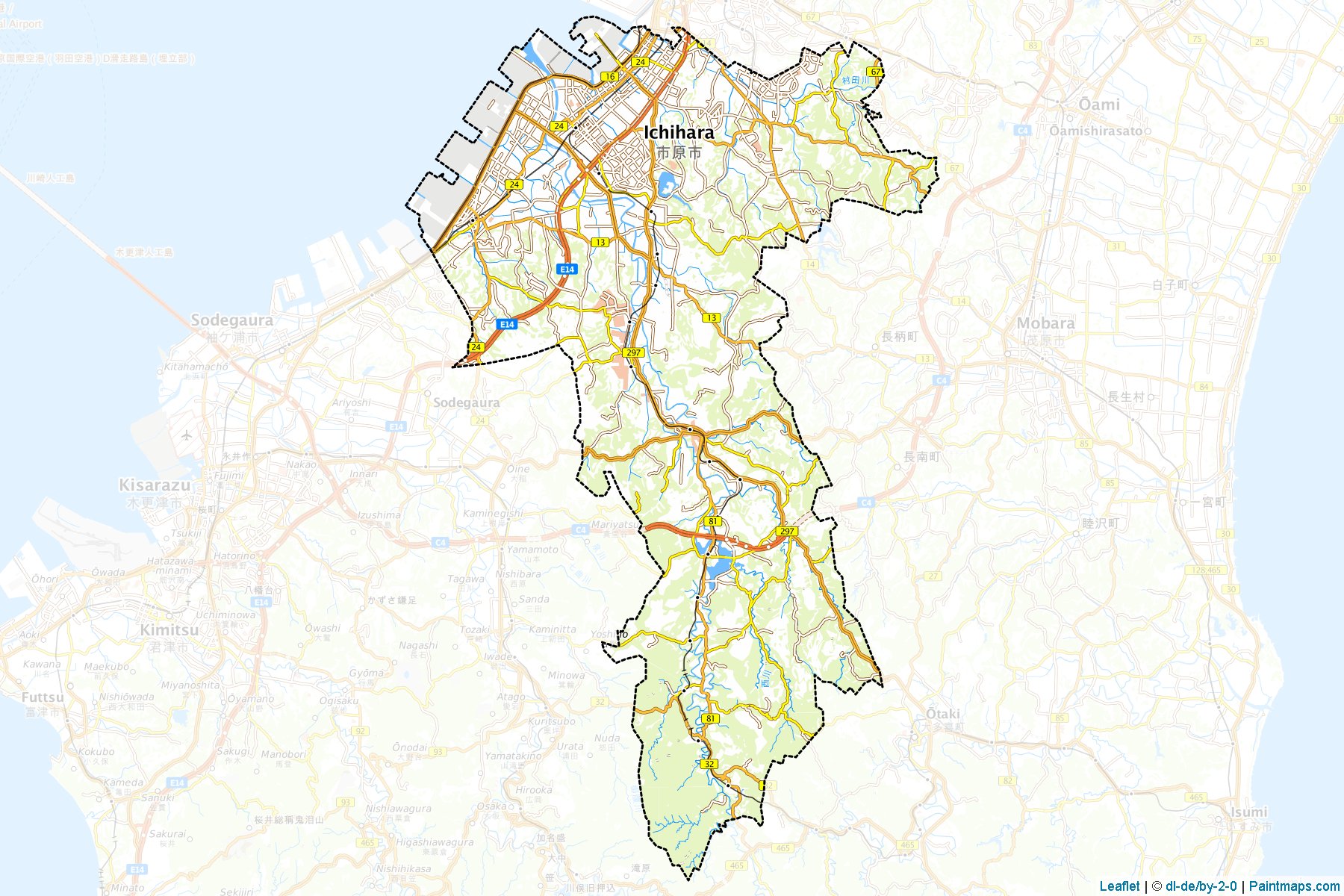 Muestras de recorte de mapas Ichihara (Chiba)-1