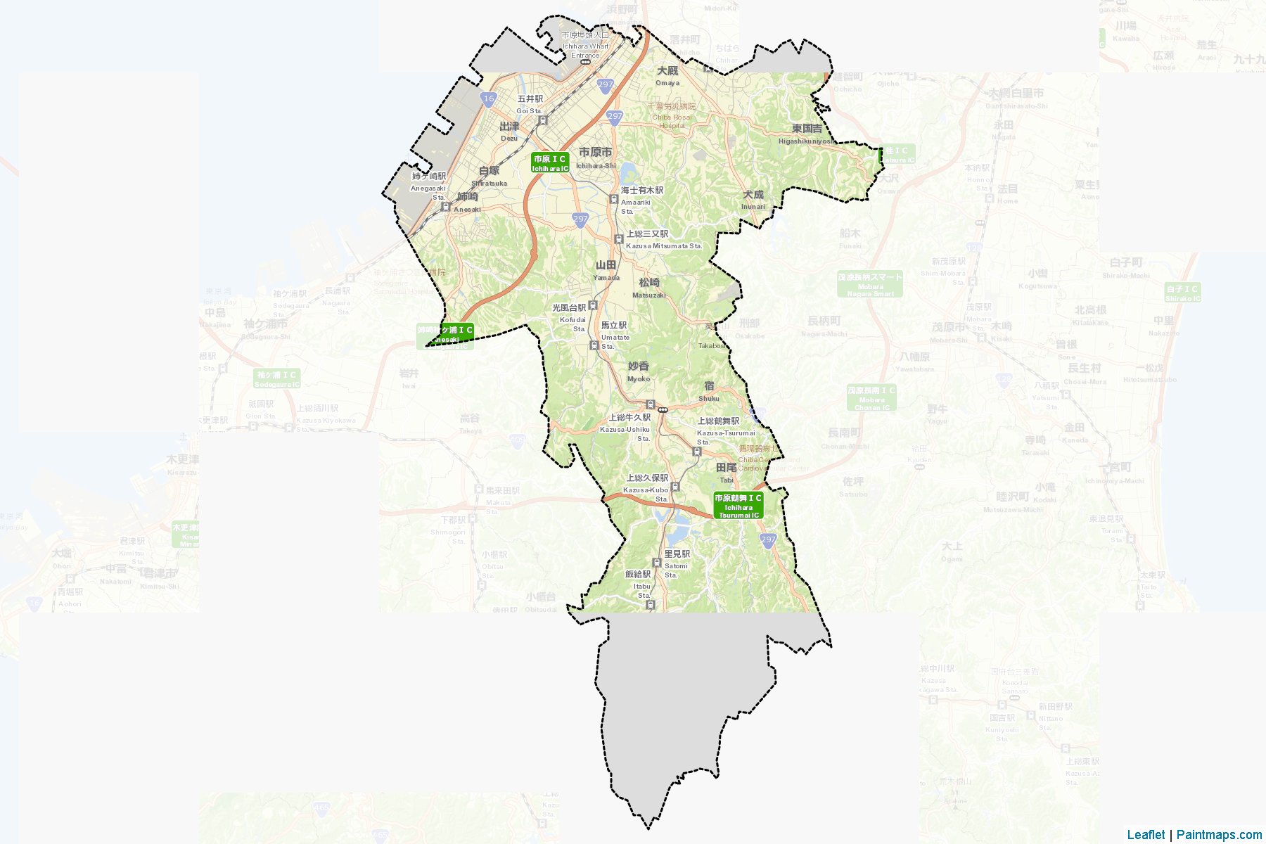 Ichihara (Chiba Prefecture) Map Cropping Samples-2