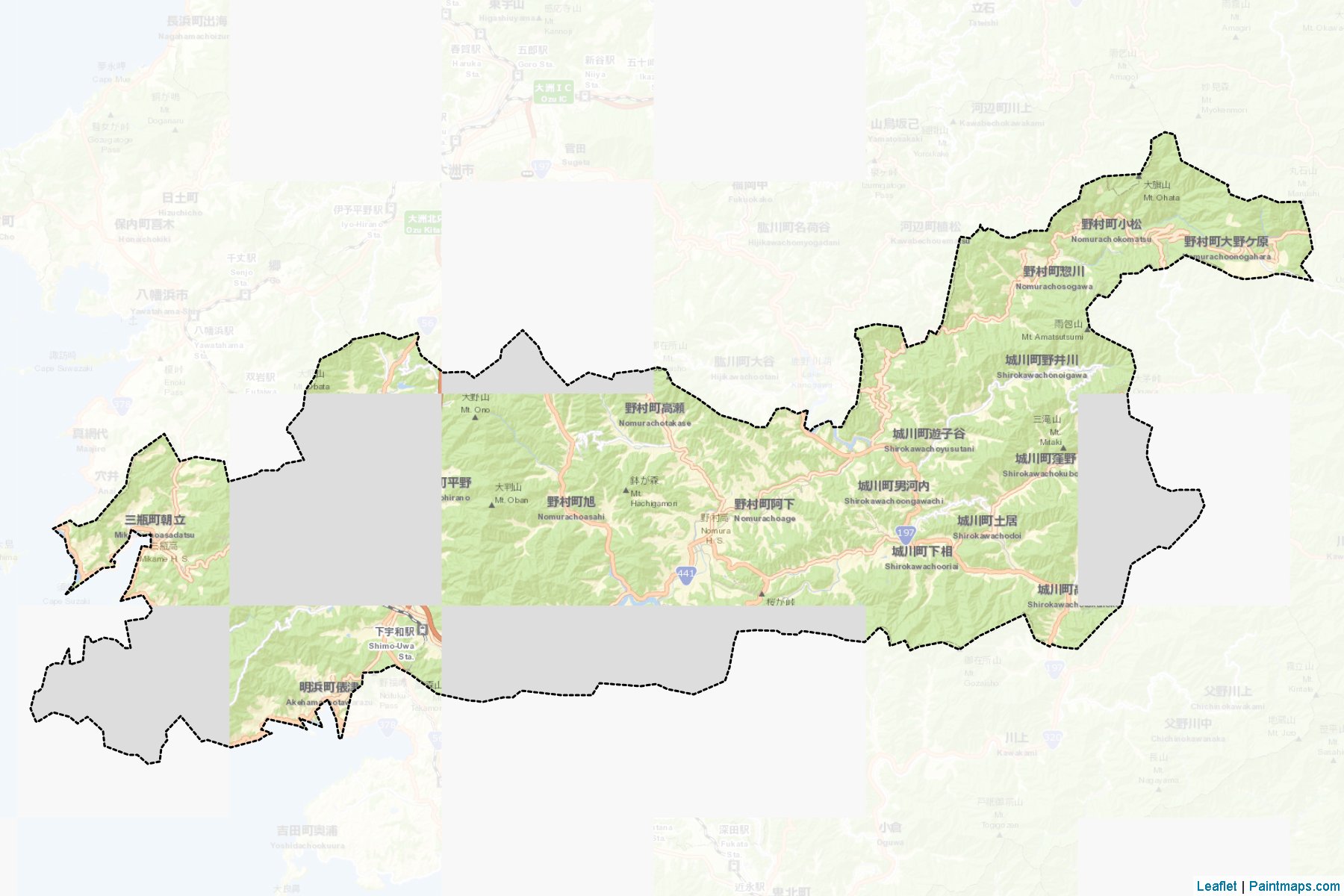 Seiyo (Ehime Prefecture) Map Cropping Samples-2