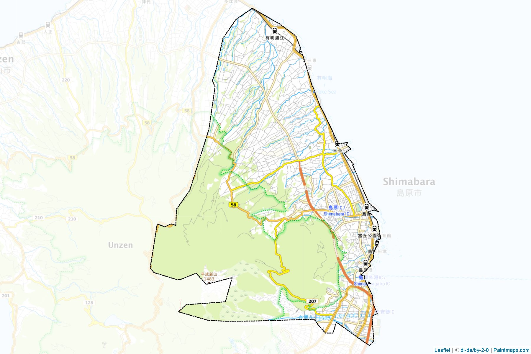 Shimabara (Nagasaki Prefecture) Map Cropping Samples-1