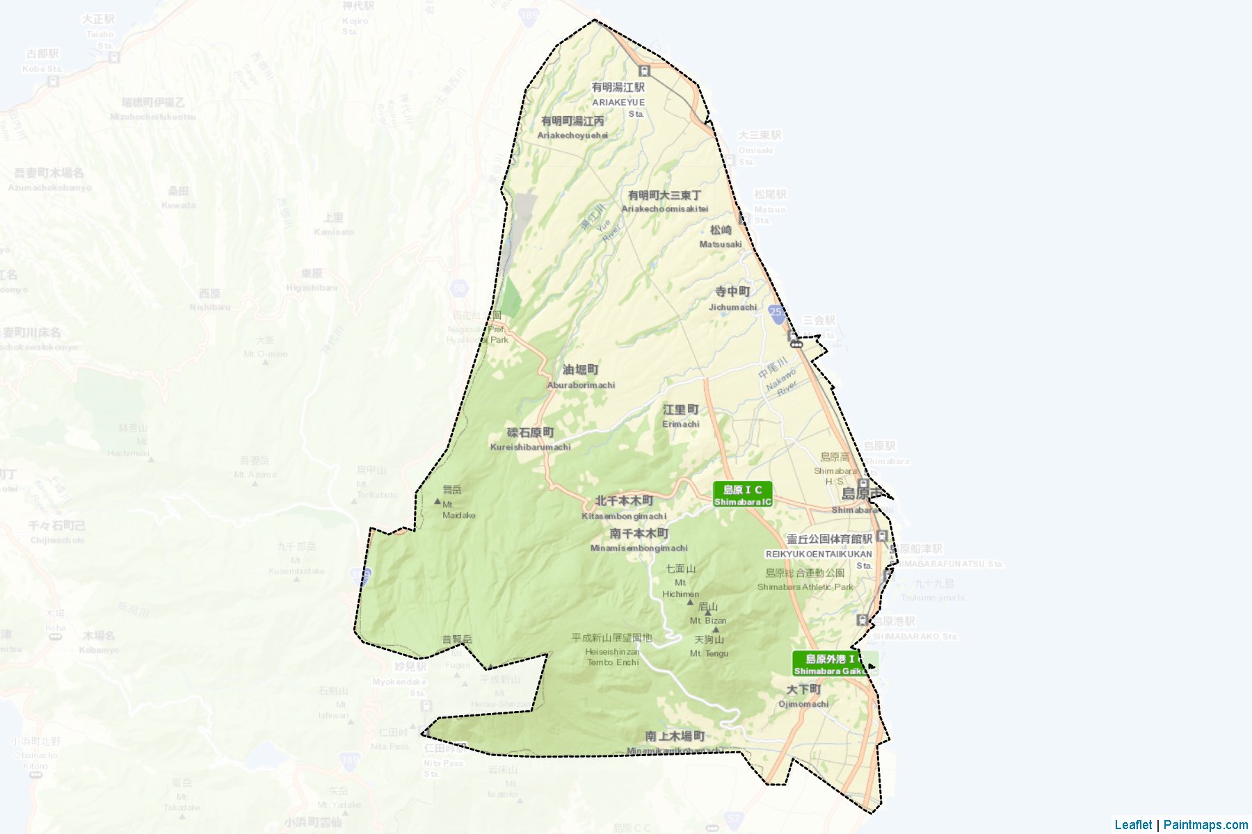 Shimabara (Nagasaki Prefecture) Map Cropping Samples-2