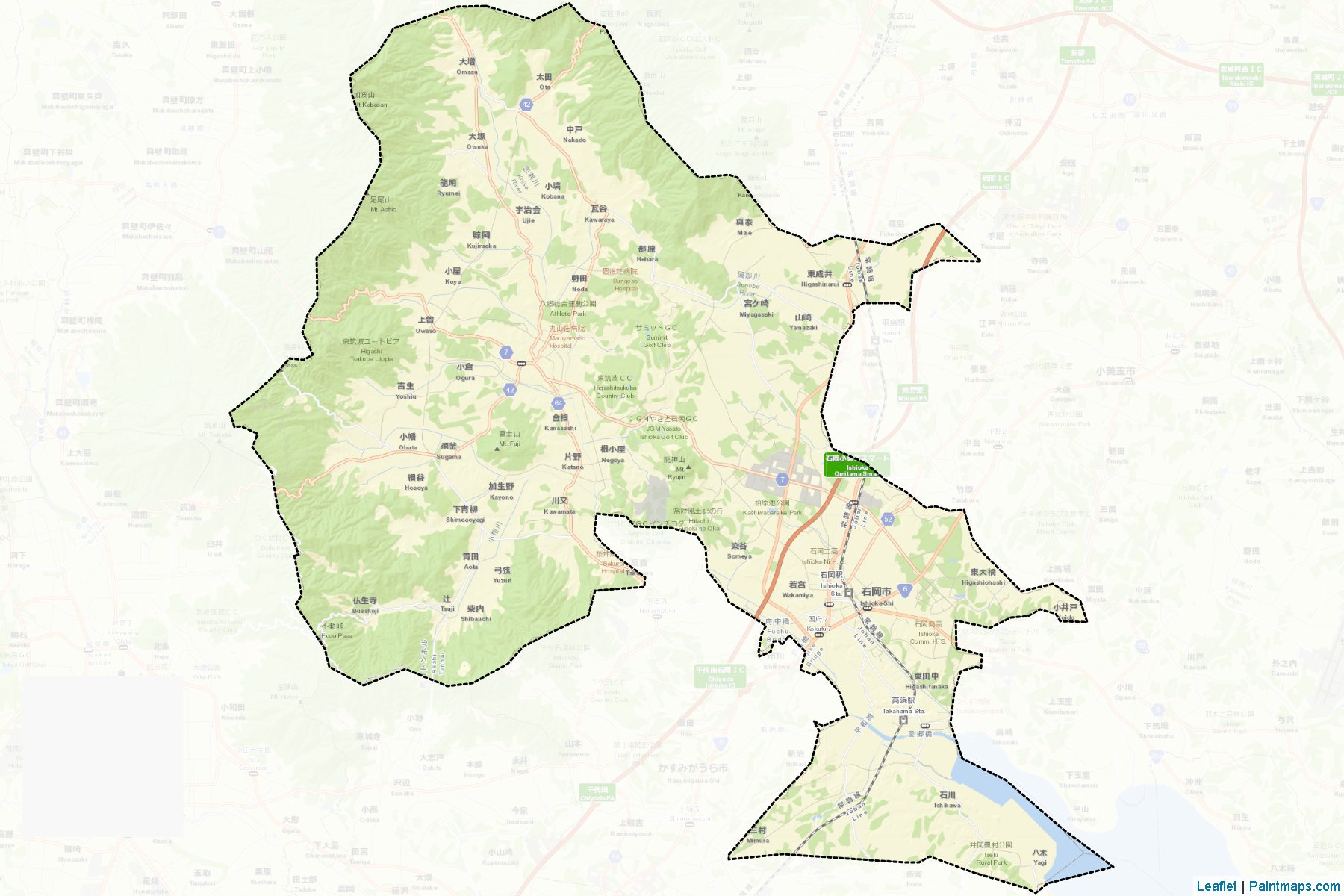 Ishioka (Ibaraki Prefecture) Map Cropping Samples-2