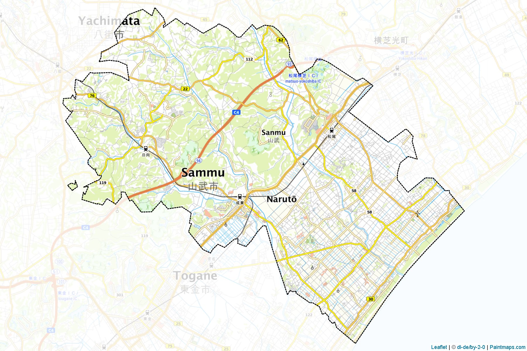 Sanmu (Chiba Prefecture) Map Cropping Samples-1