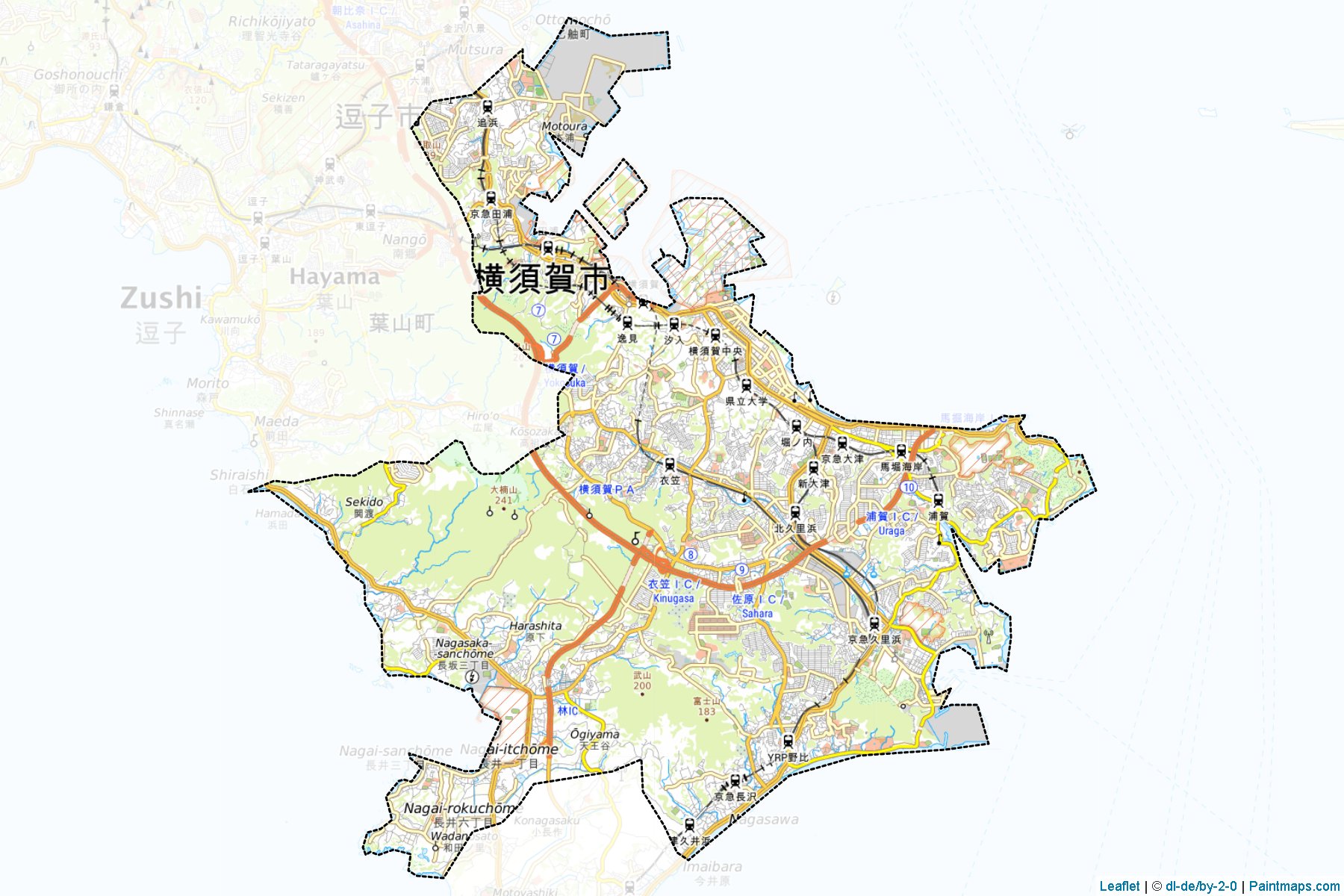 Yokosuka (Kanagawa ili) Haritası Örnekleri-1