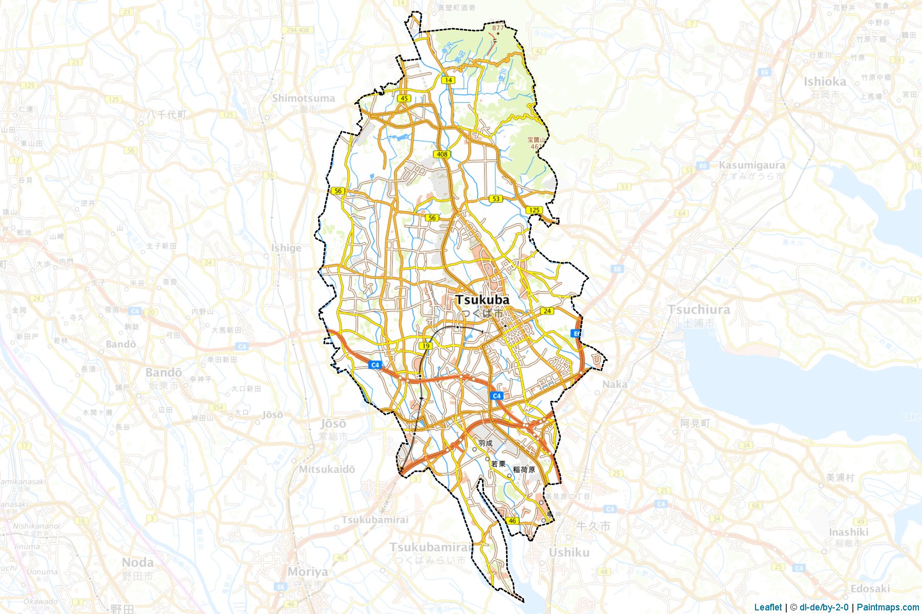 Muestras de recorte de mapas Tsukuba (Ibaraki)-1