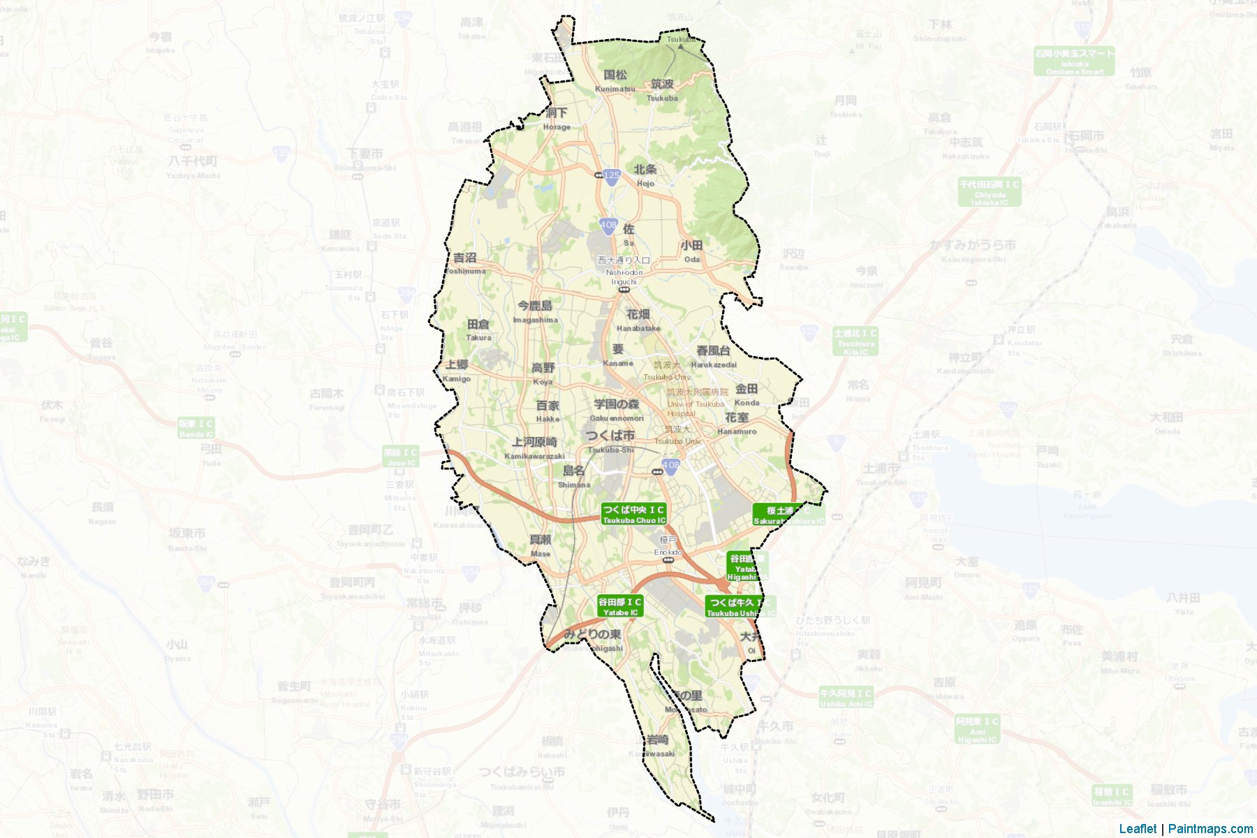 Tsukuba (Ibaraki Prefecture) Map Cropping Samples-2