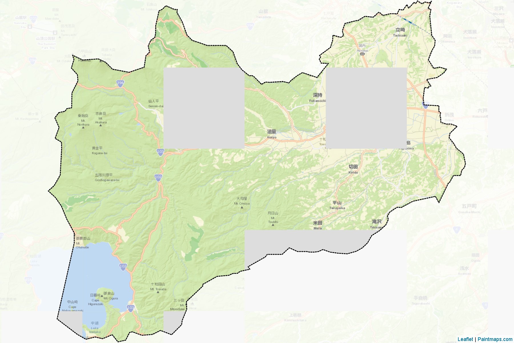 Towada (Aomori Prefecture) Map Cropping Samples-2