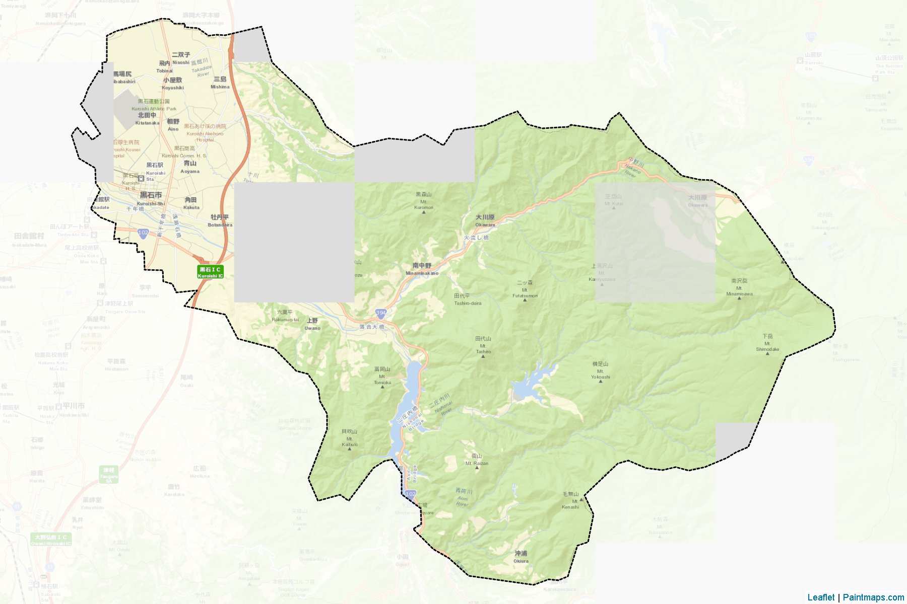 Muestras de recorte de mapas Kuroishi (Aomori)-2