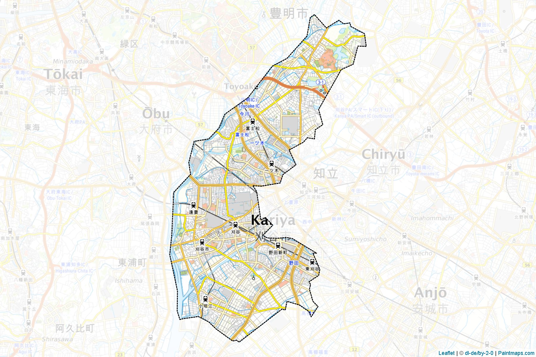 Kariya (Aichi Prefecture) Map Cropping Samples-1