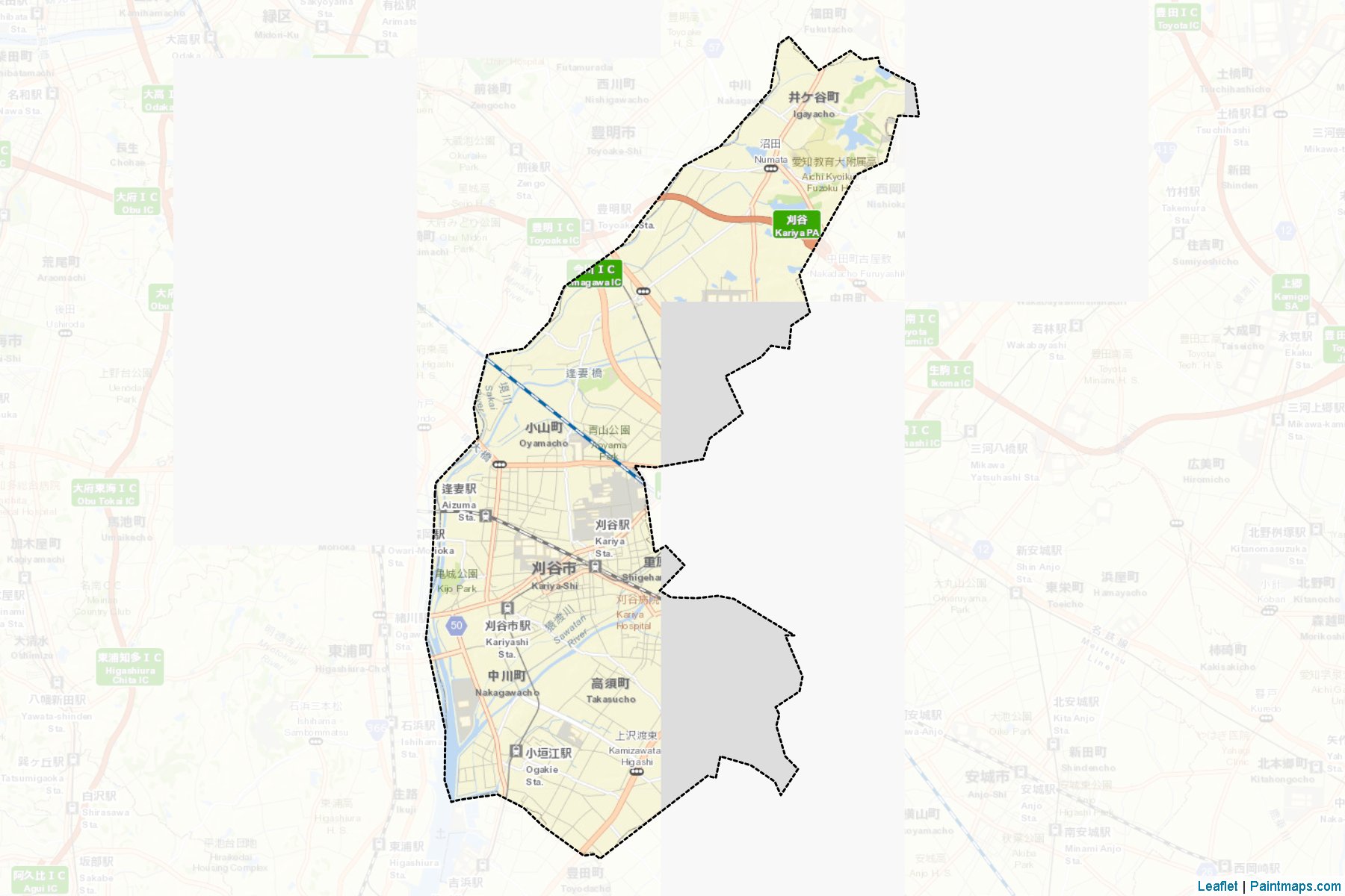 Kariya (Aichi Prefecture) Map Cropping Samples-2