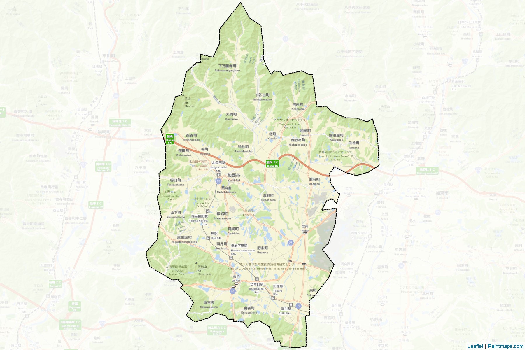 Kasai (Hyogo Prefecture) Map Cropping Samples-2