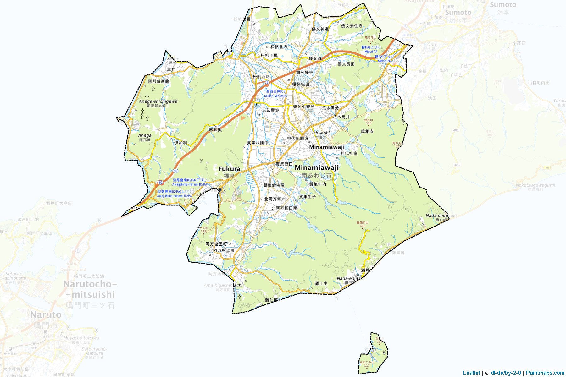 Muestras de recorte de mapas Minamiawaji (Hyōgo)-1