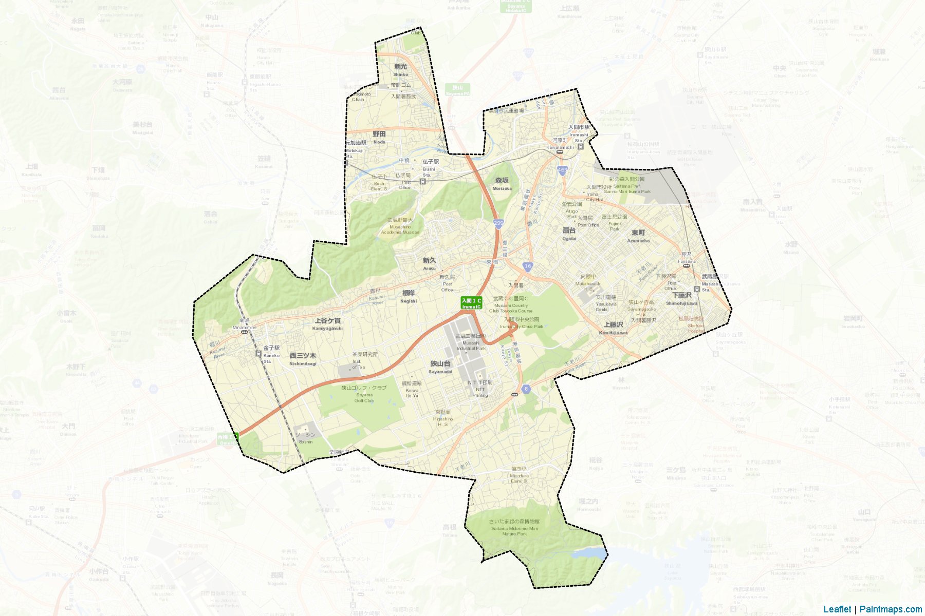 Iruma (Saitama Prefecture) Map Cropping Samples-2