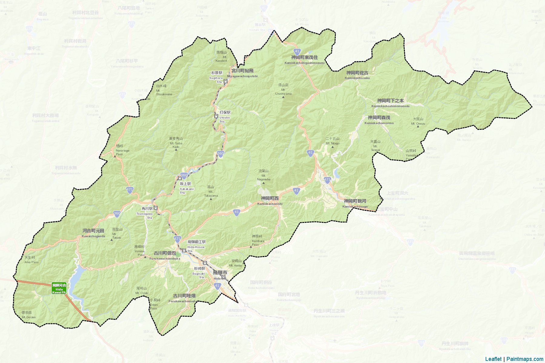 Hida (Gifu Prefecture) Map Cropping Samples-2