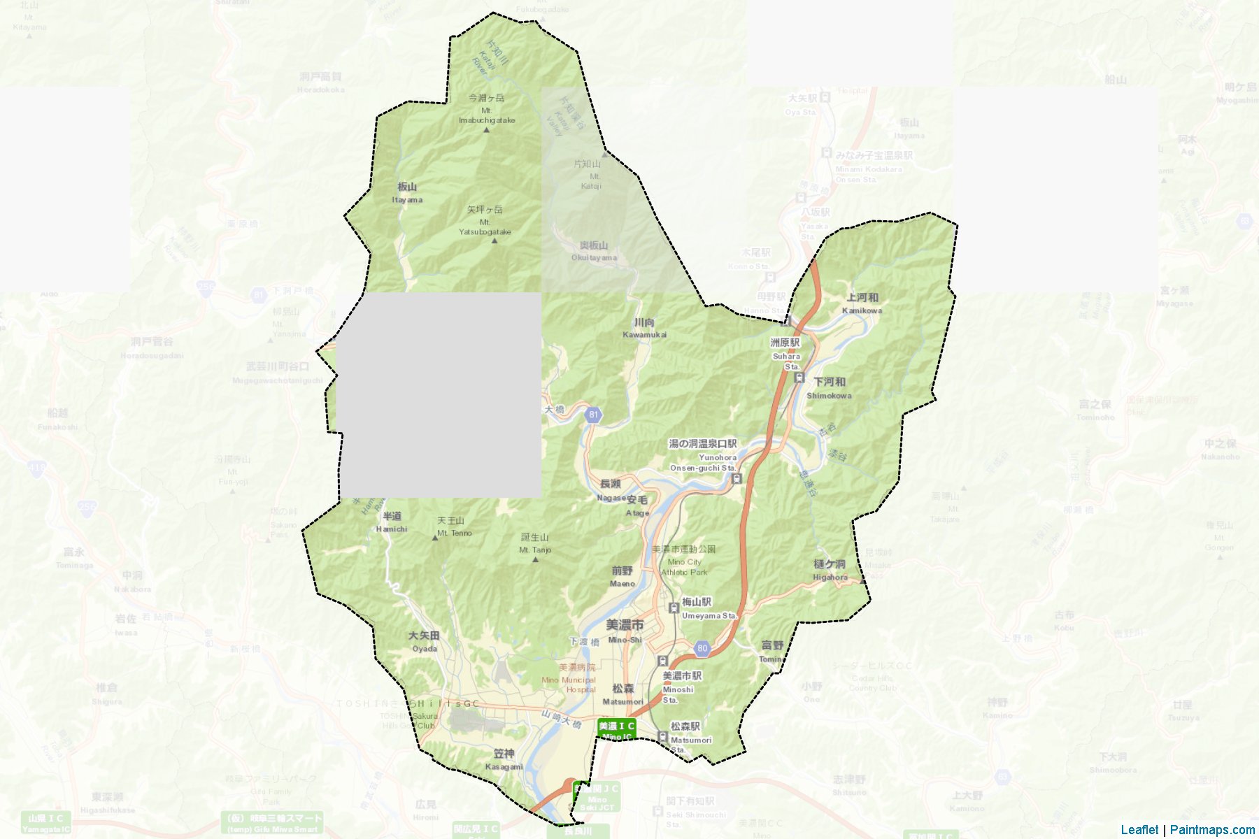 Mino (Gifu Prefecture) Map Cropping Samples-2