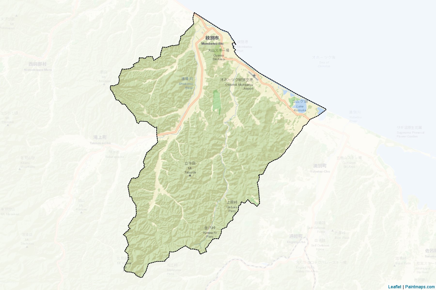 Monbetsu (Hokkaido Prefecture) Map Cropping Samples-2