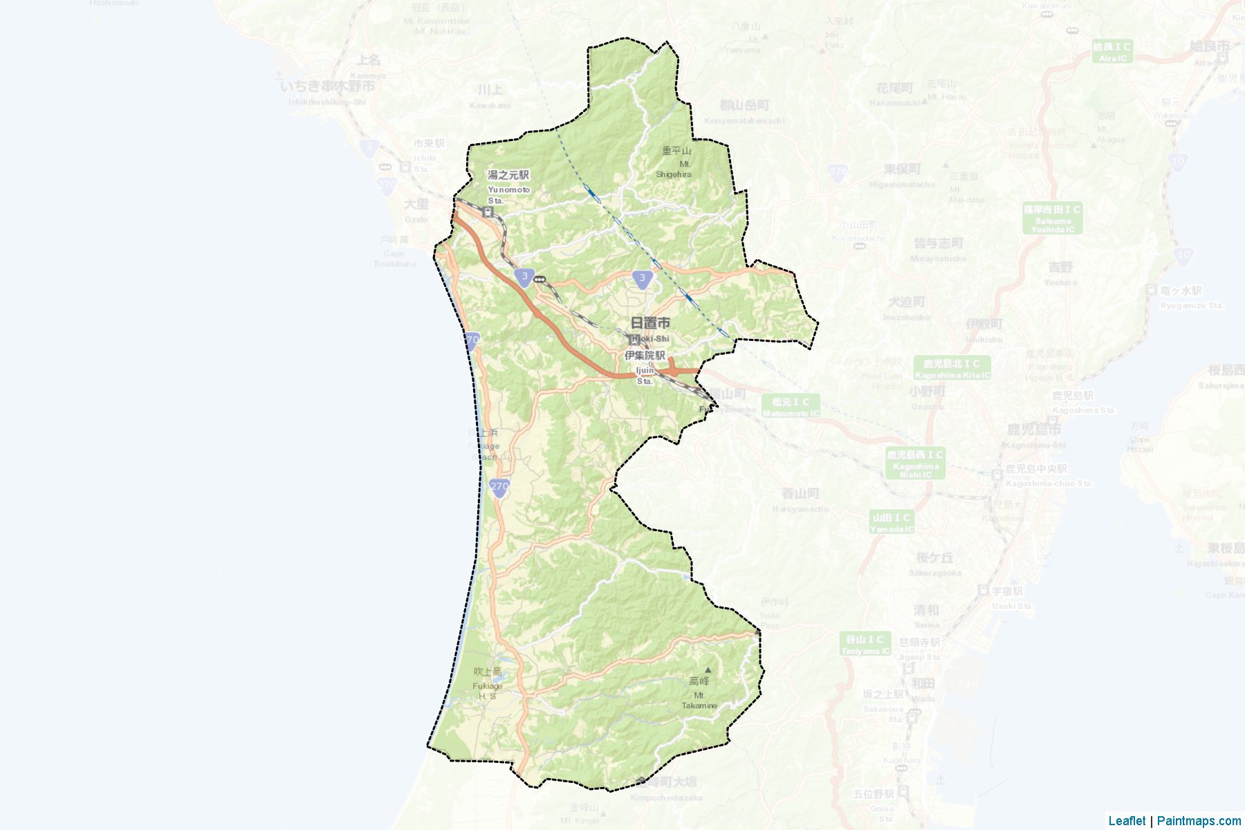 Muestras de recorte de mapas Hioki (Kagoshima)-2