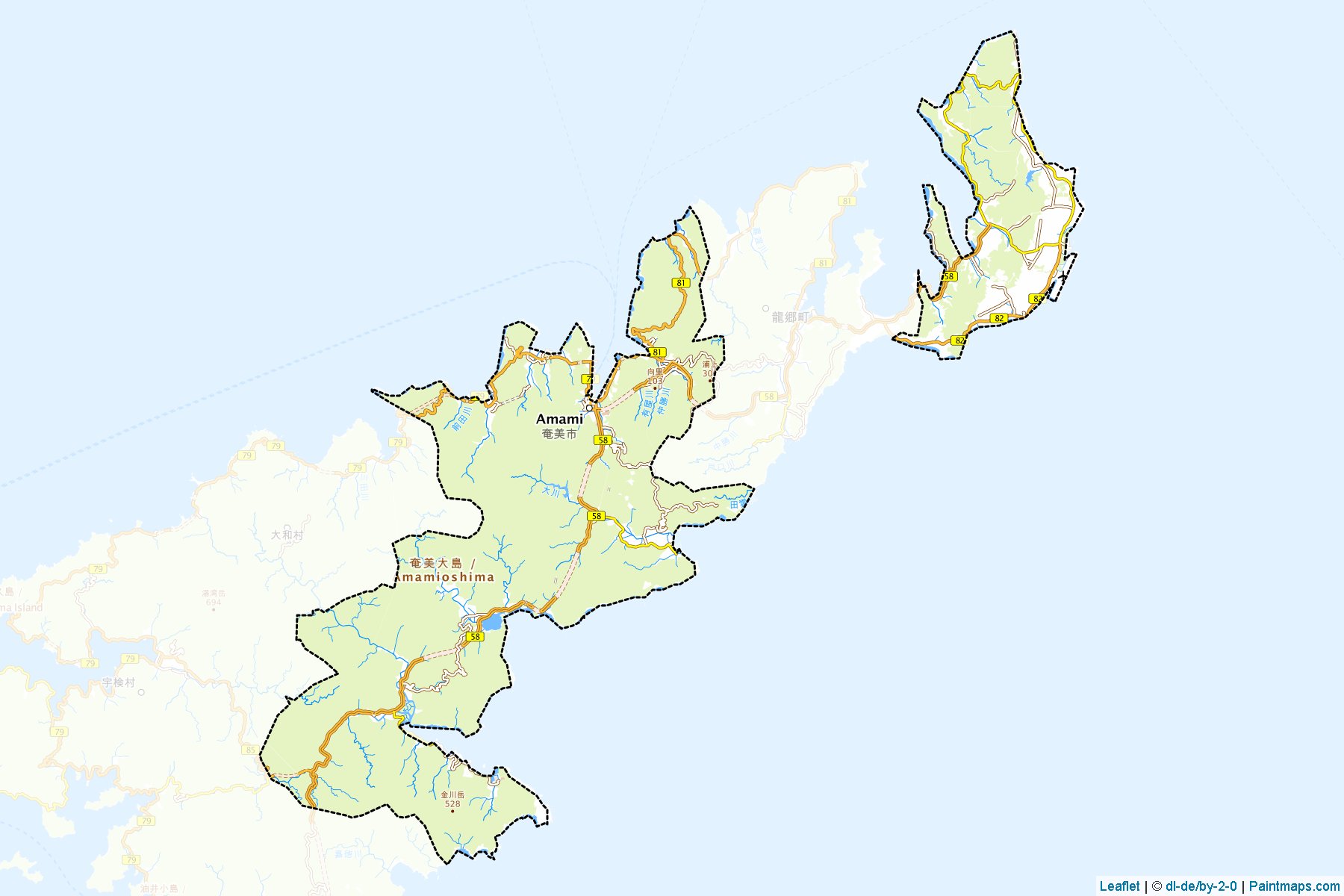 Muestras de recorte de mapas Amami (Kagoshima)-1