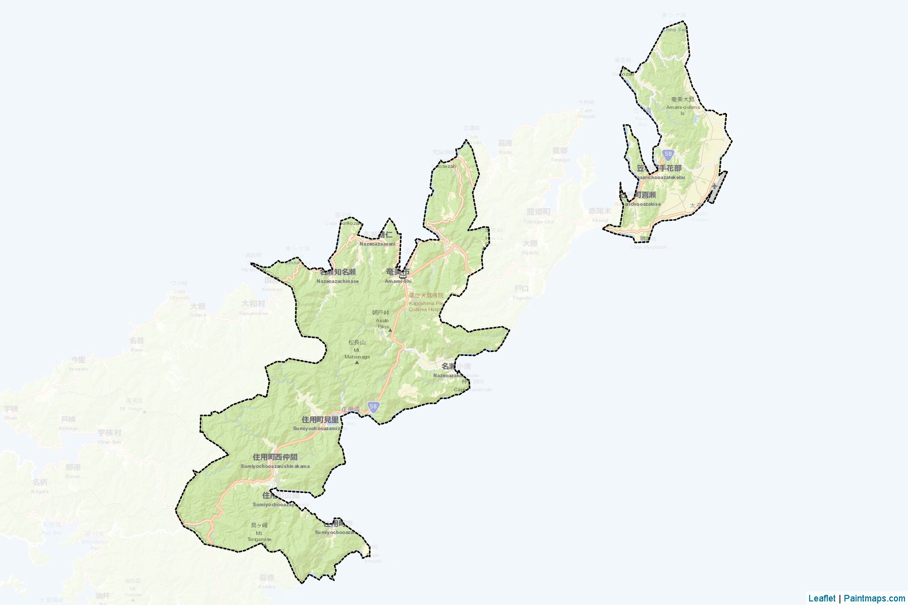 Muestras de recorte de mapas Amami (Kagoshima)-2