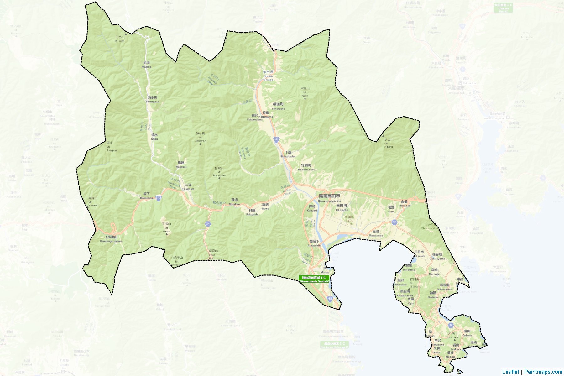 Rikuzentakata (Iwate Prefecture) Map Cropping Samples-2