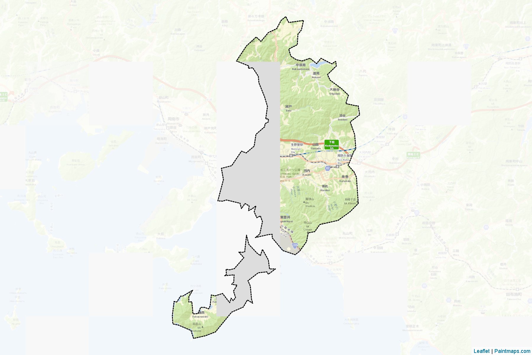 Kudamatsu (Yamaguchi Prefecture) Map Cropping Samples-2