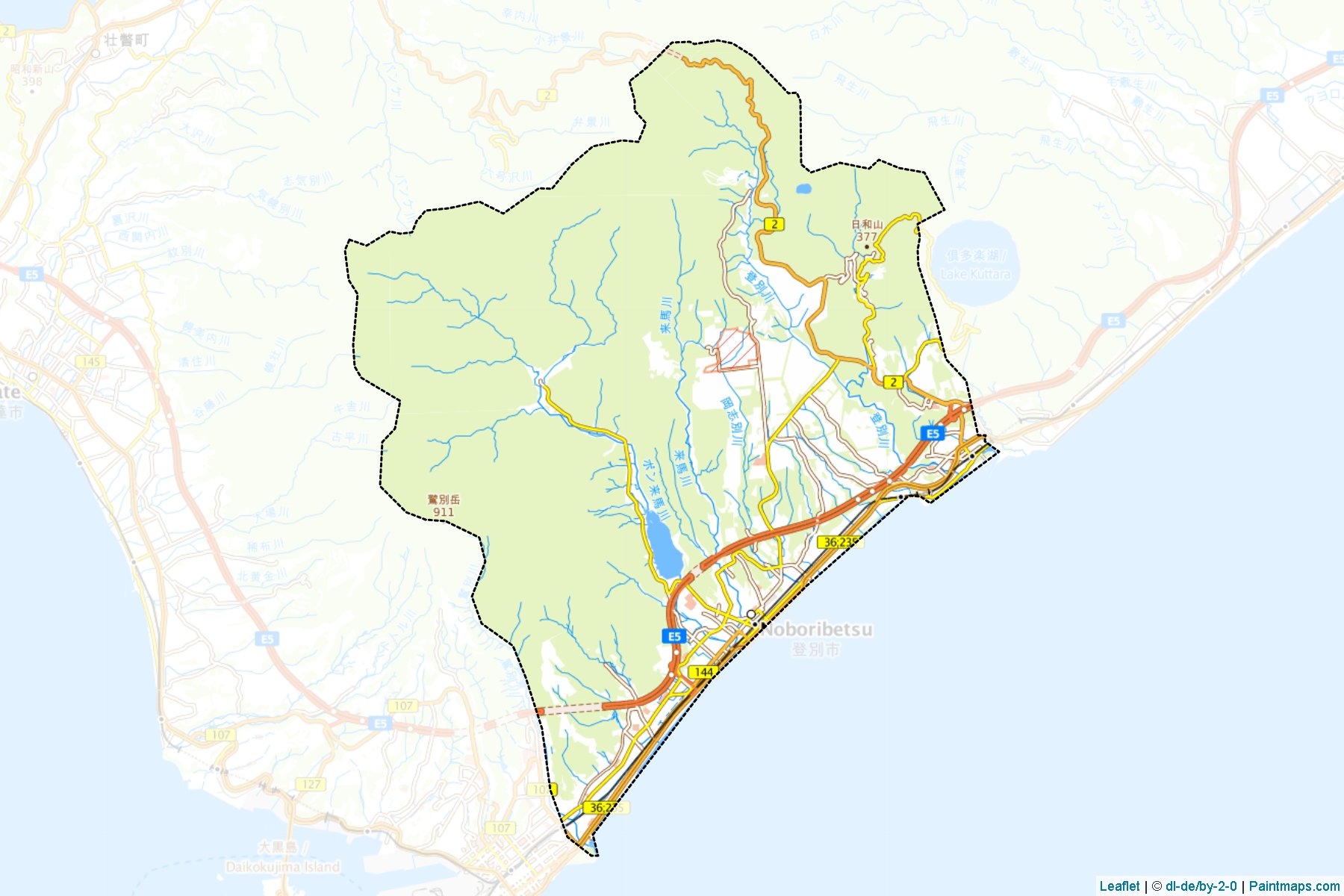 Noboribetsu (Hokkaido Prefecture) Map Cropping Samples-1