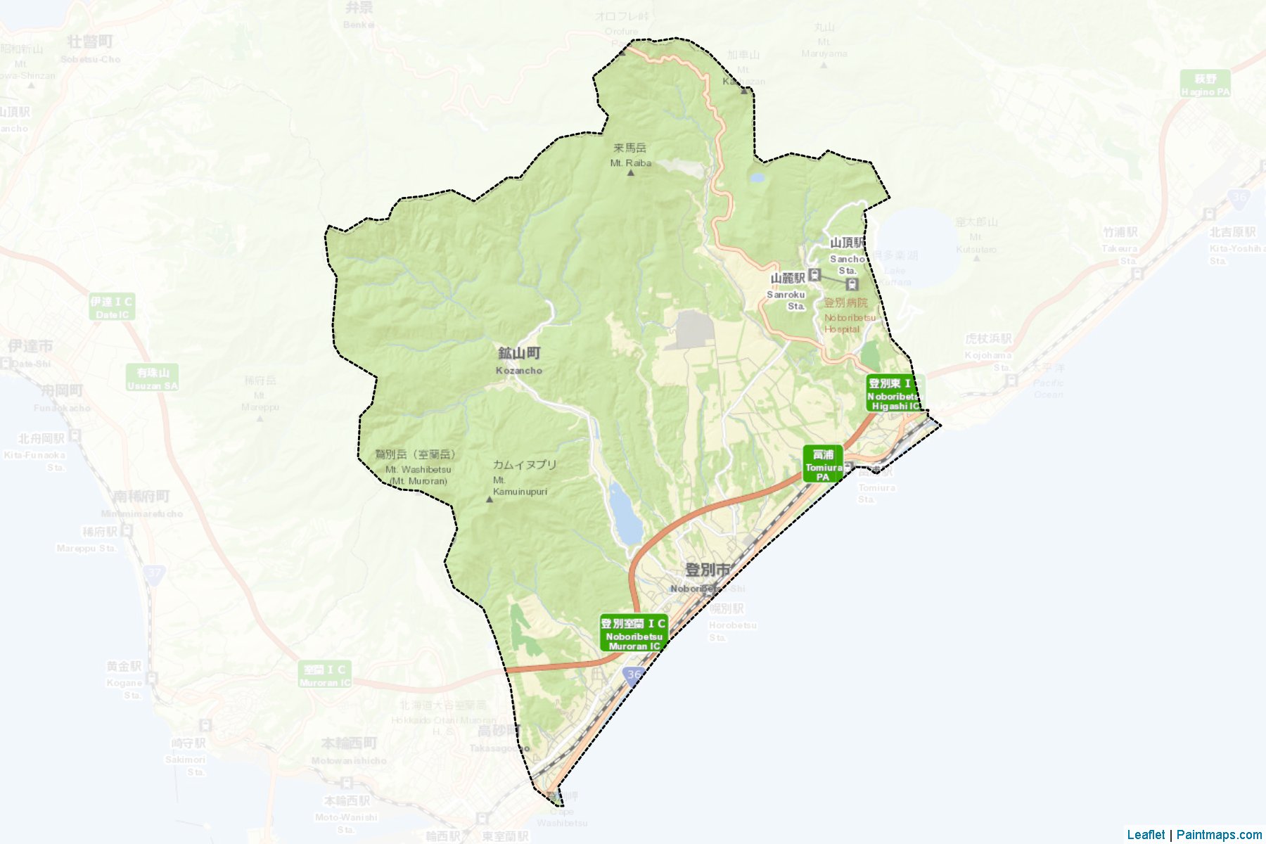 Noboribetsu (Hokkaido Prefecture) Map Cropping Samples-2