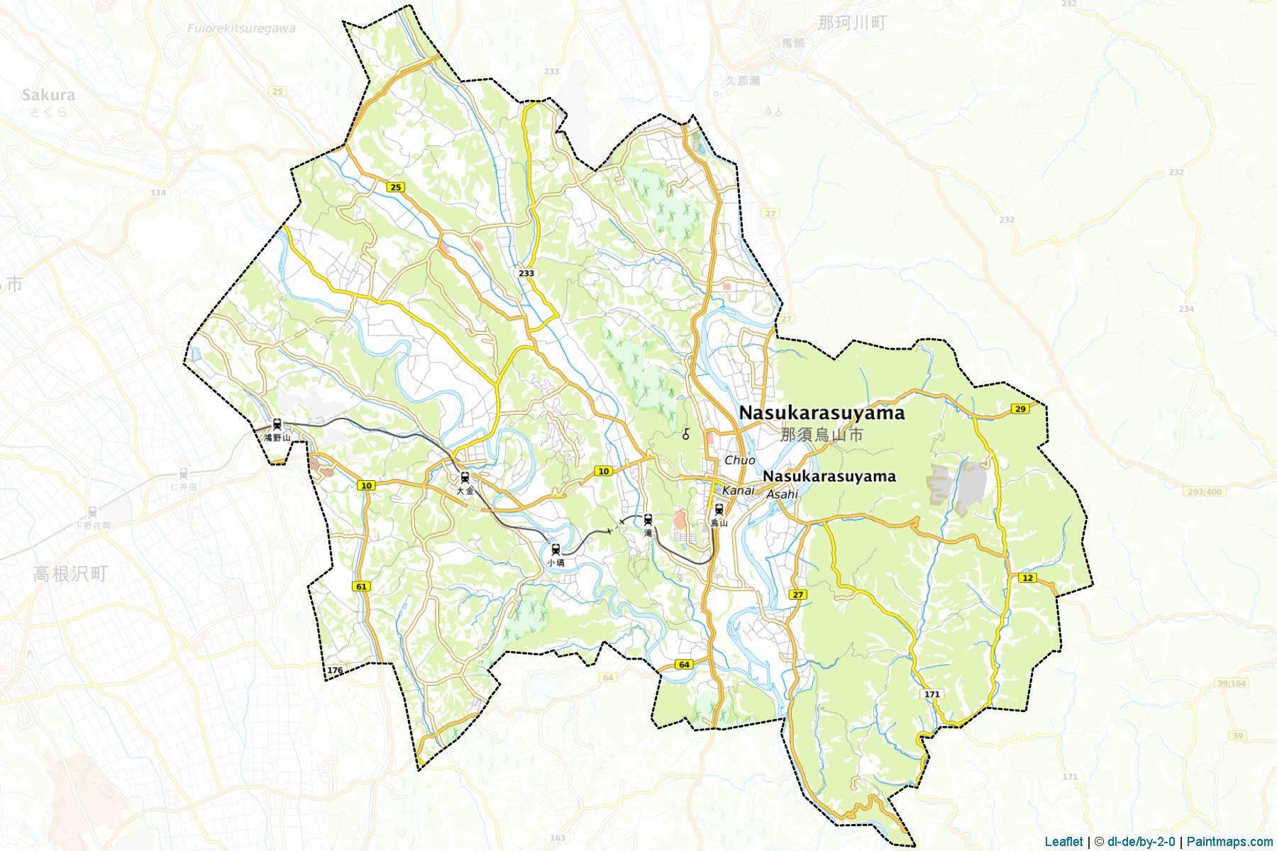 Nasukarasuyama (Tochigi Prefecture) Map Cropping Samples-1