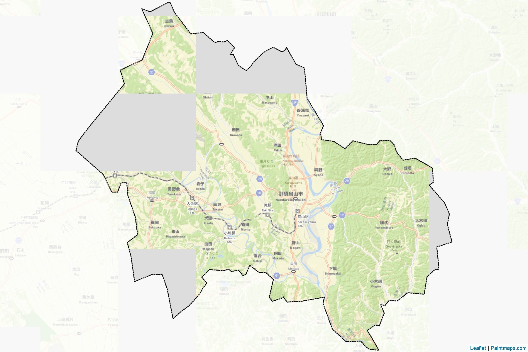 Nasukarasuyama (Tochigi Prefecture) Map Cropping Samples-2