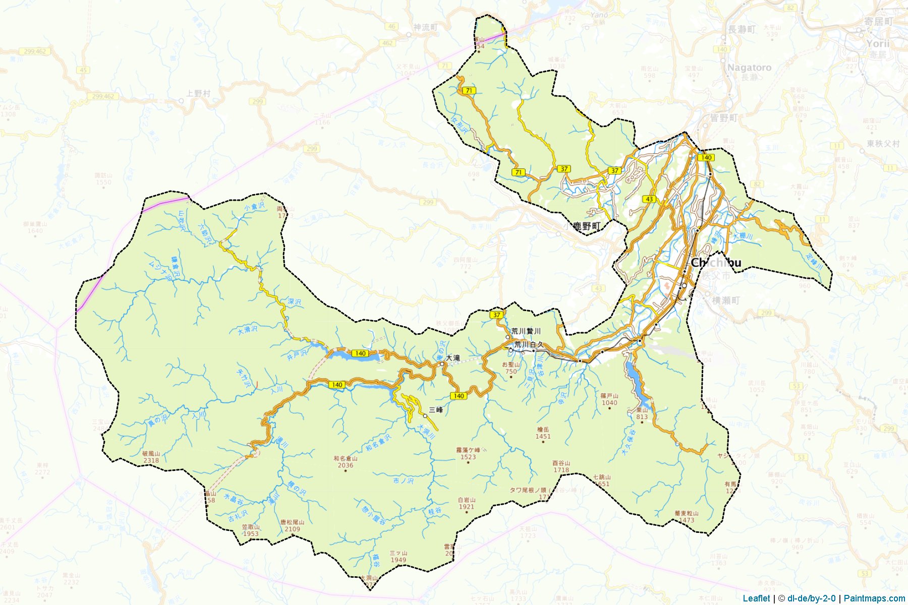 Chichibu (Saitama Prefecture) Map Cropping Samples-1