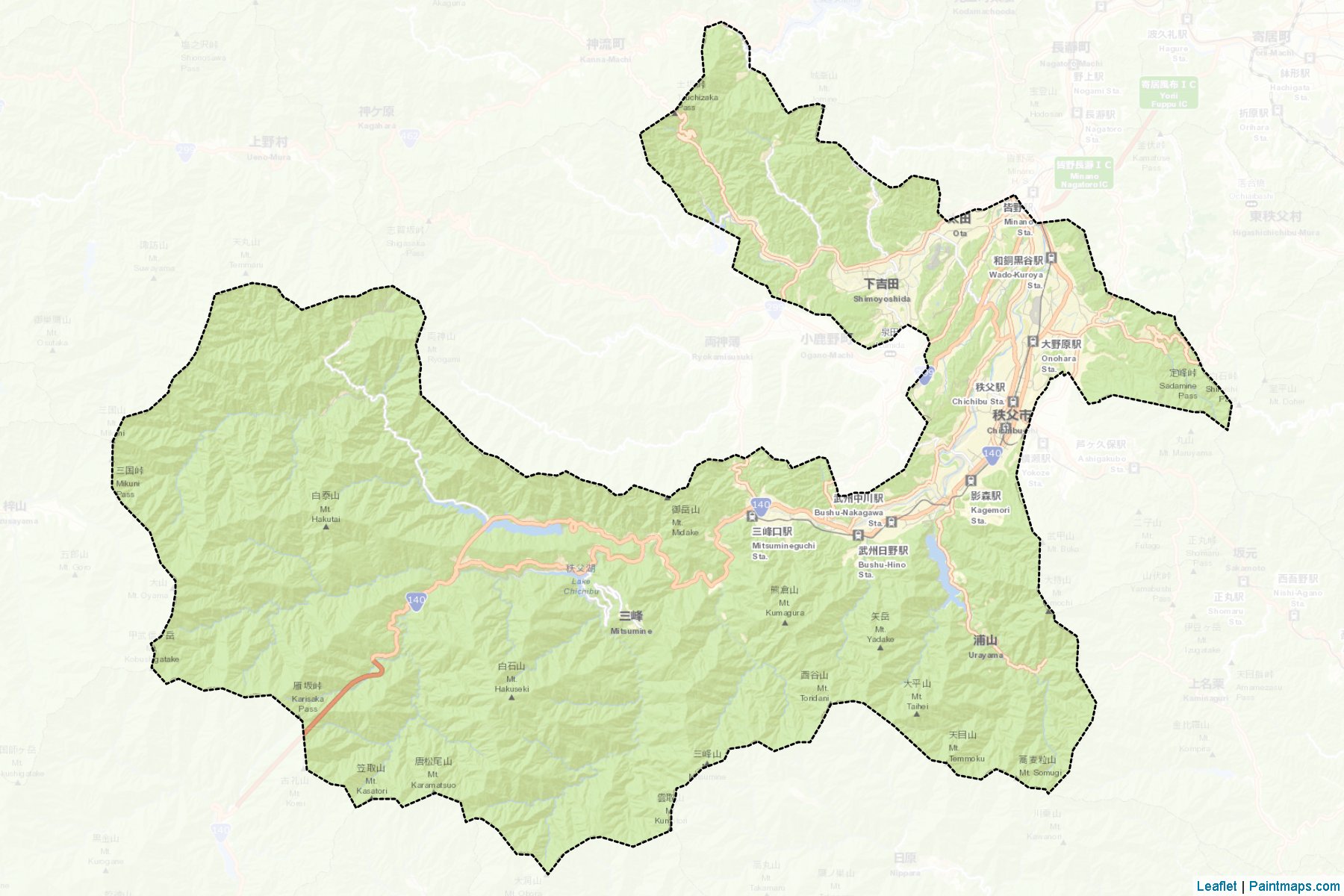 Chichibu (Saitama Prefecture) Map Cropping Samples-2