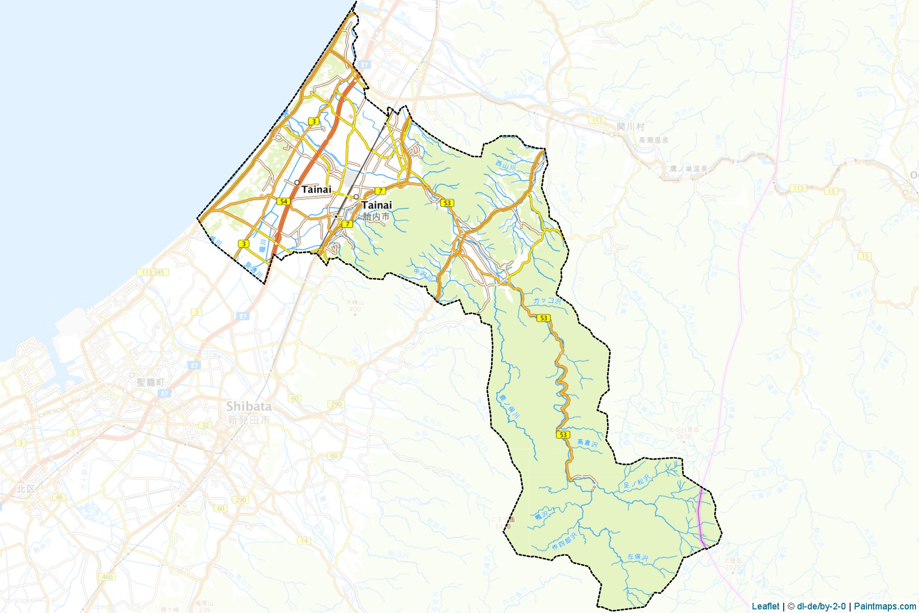 Tainai (Niigata Prefecture) Map Cropping Samples-1