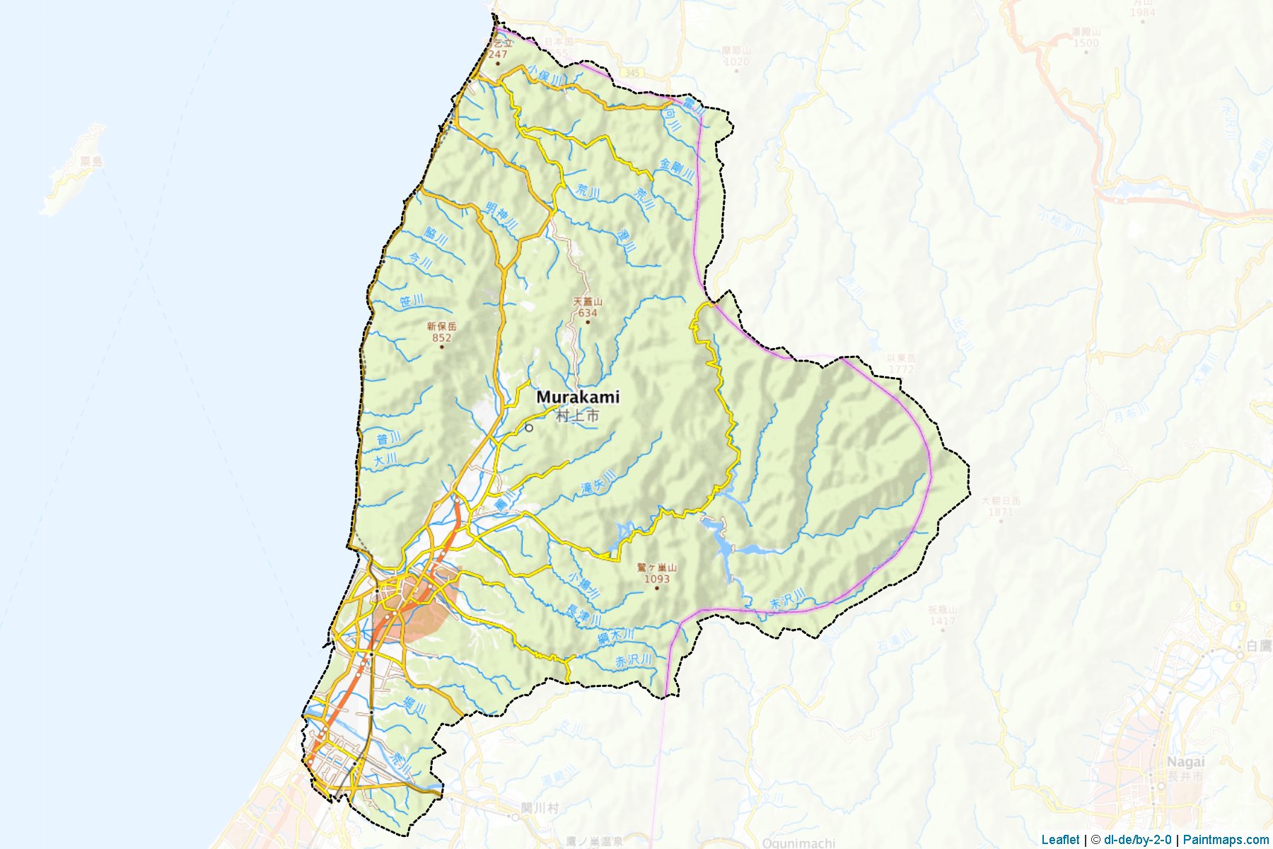 Murakami (Niigata Prefecture) Map Cropping Samples-1