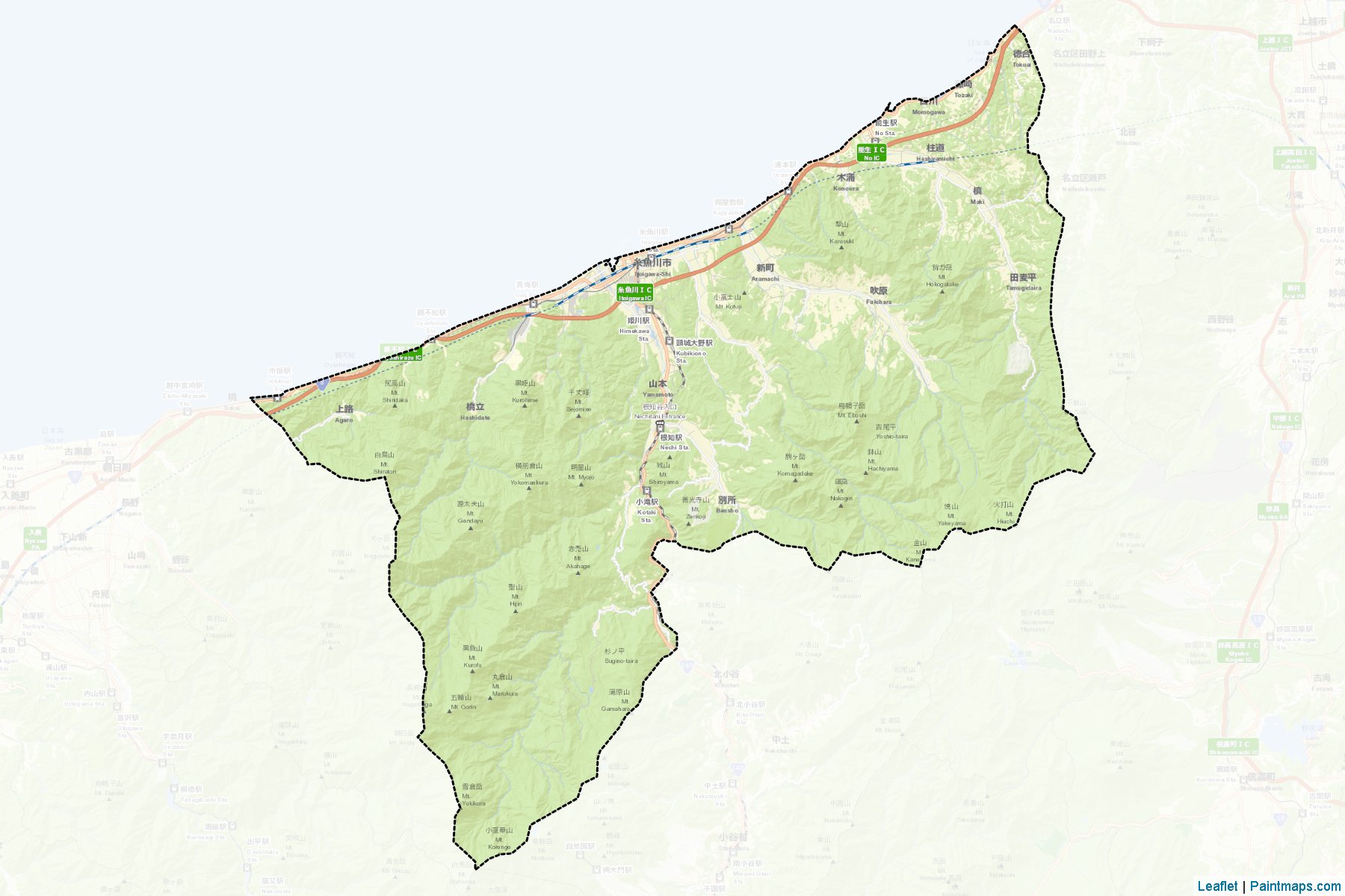 Muestras de recorte de mapas Itoigawa (Niigata)-2