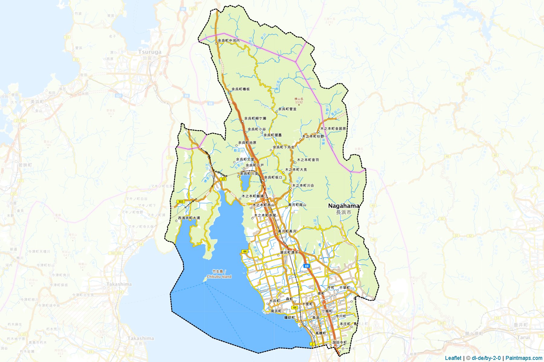 Nagahama (Shiga Prefecture) Map Cropping Samples-1