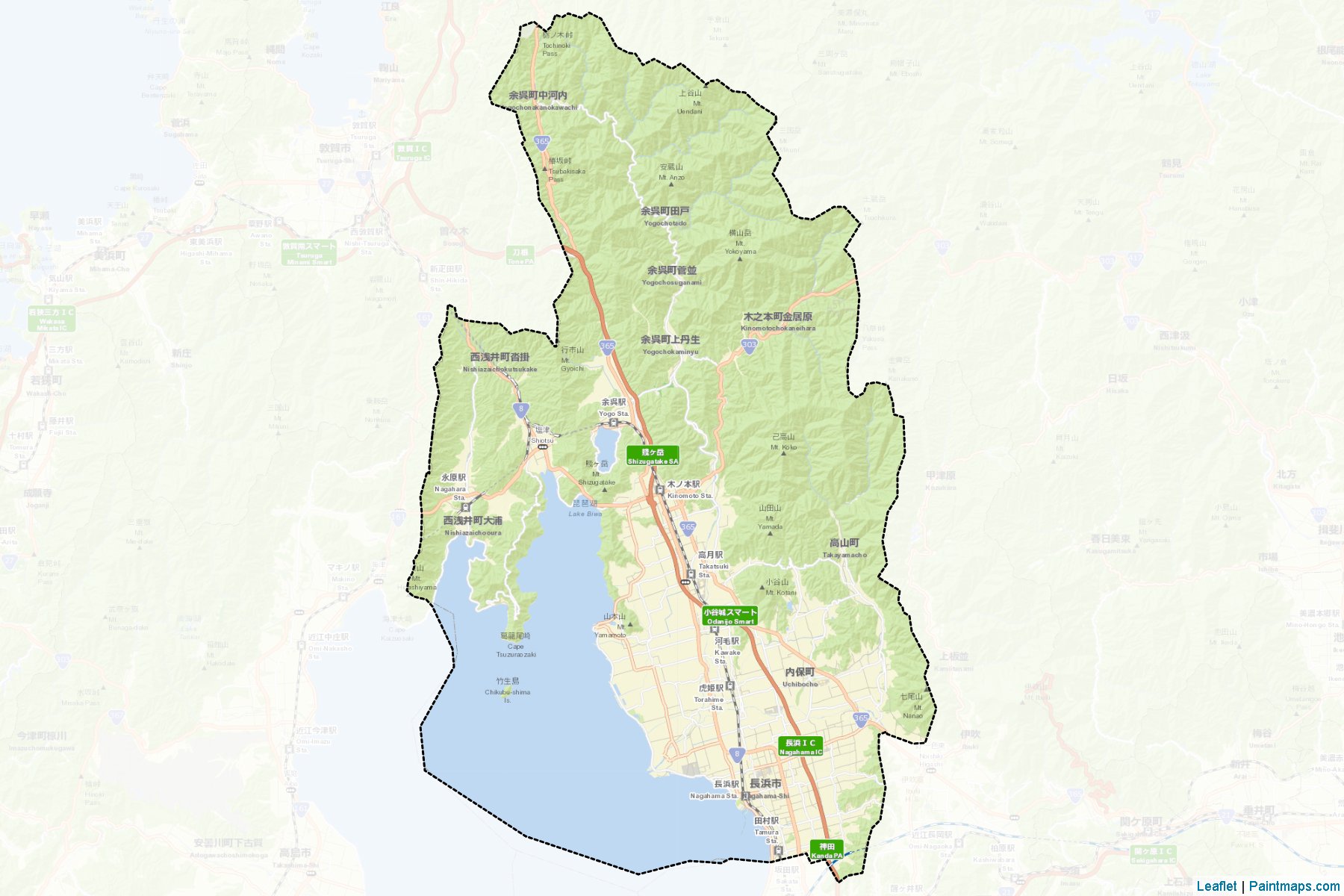 Nagahama (Shiga Prefecture) Map Cropping Samples-2