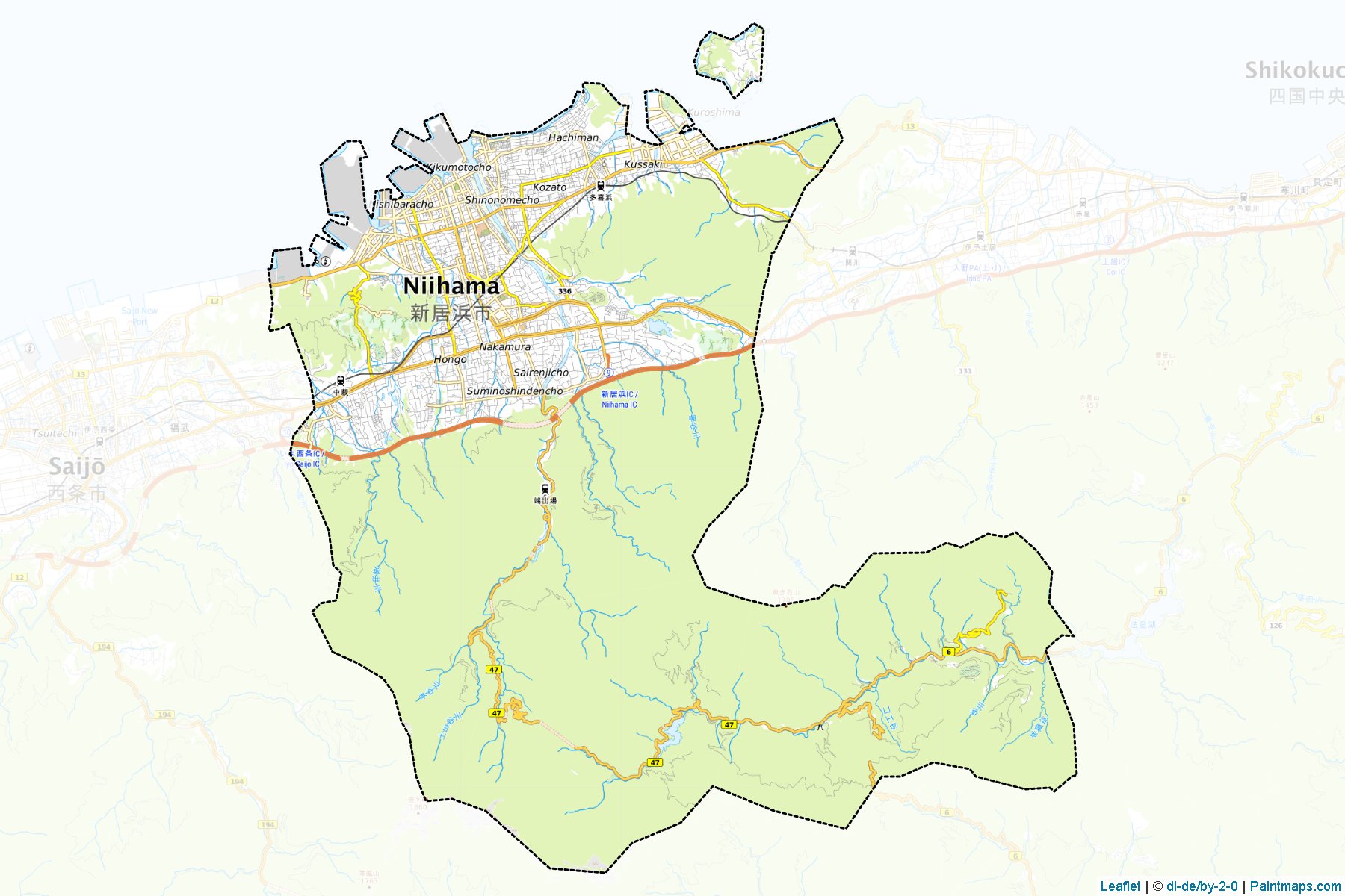 Niihama (Ehime Prefecture) Map Cropping Samples-1