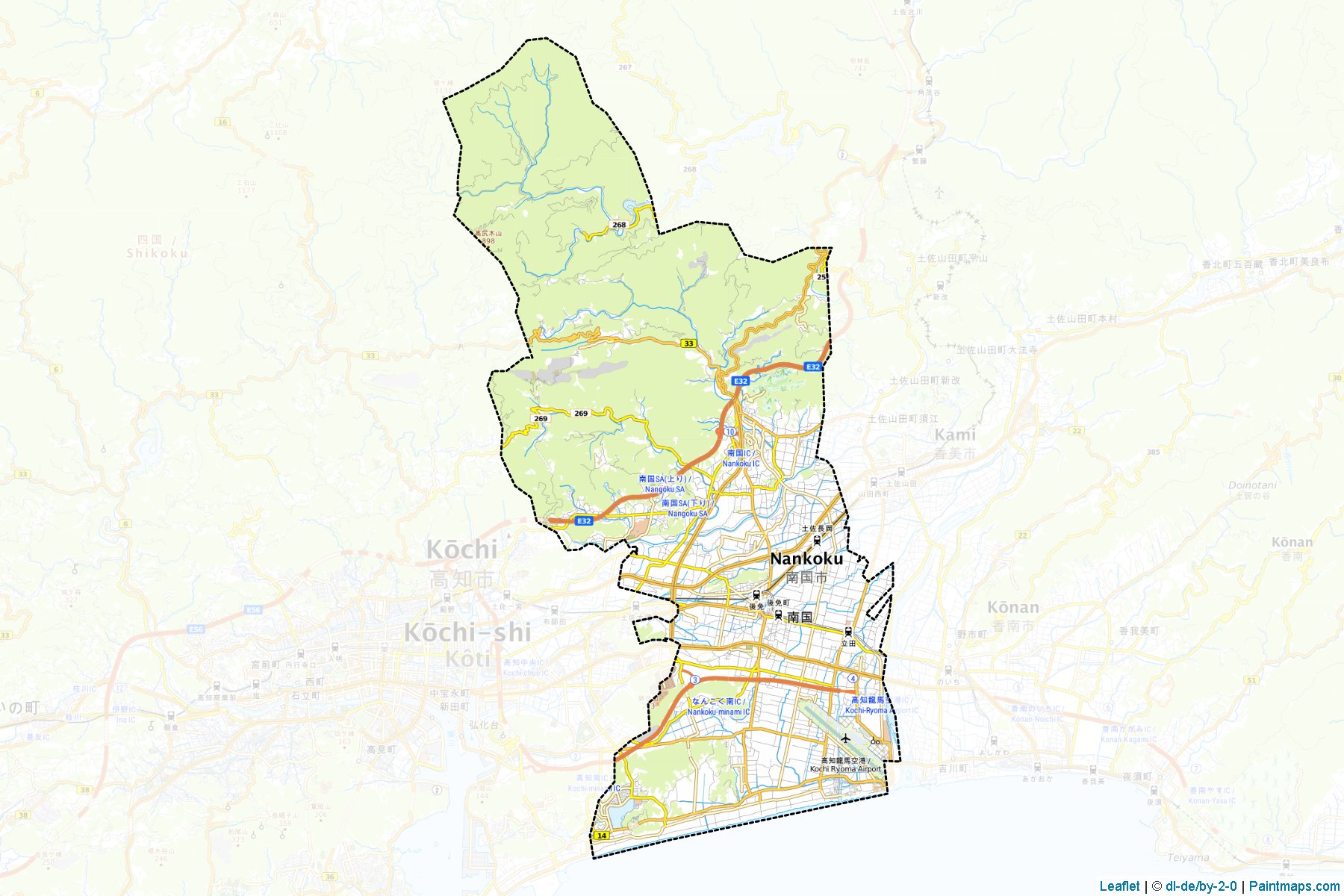 Nankoku (Kochi Prefecture) Map Cropping Samples-1